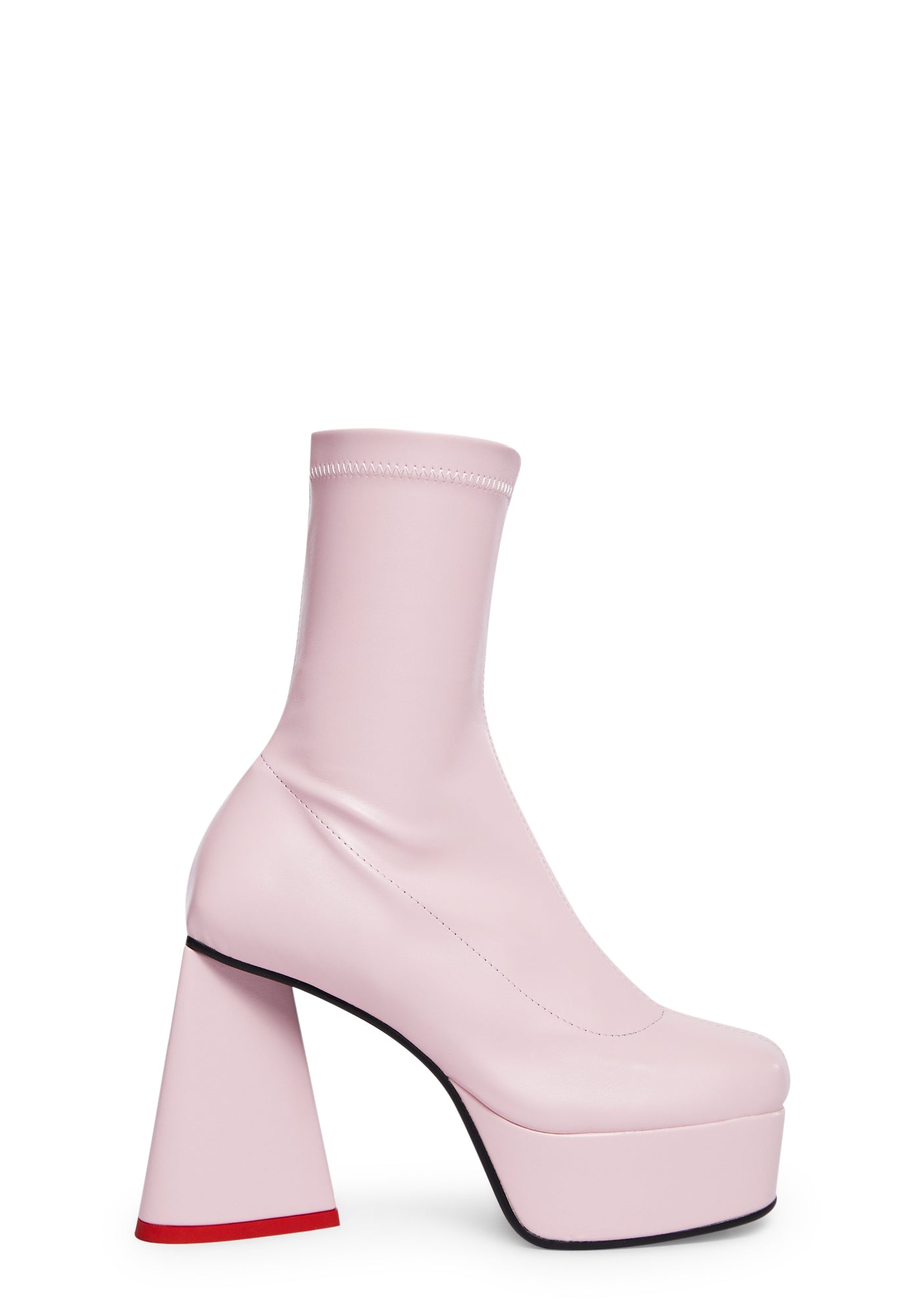 Lamoda Heart Heel Platform Ankle Boots Pink โ Dolls Kill