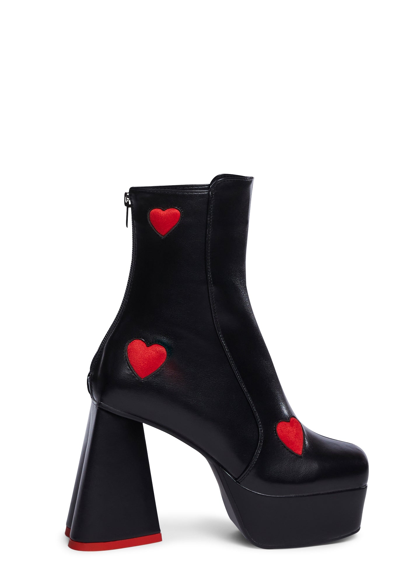 Lamoda Platform Heart Heel Ankle Boots - Black