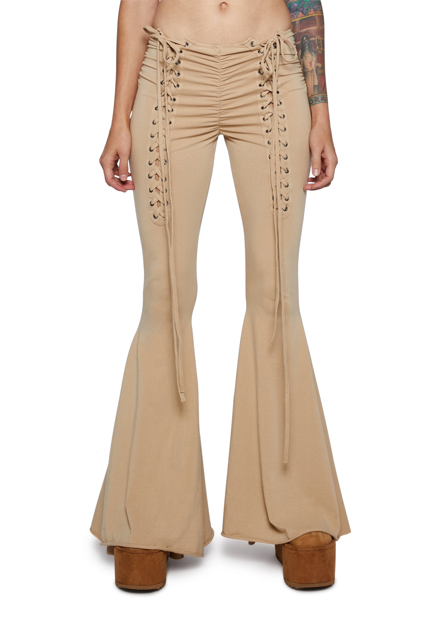 Lace up new arrivals bell bottoms