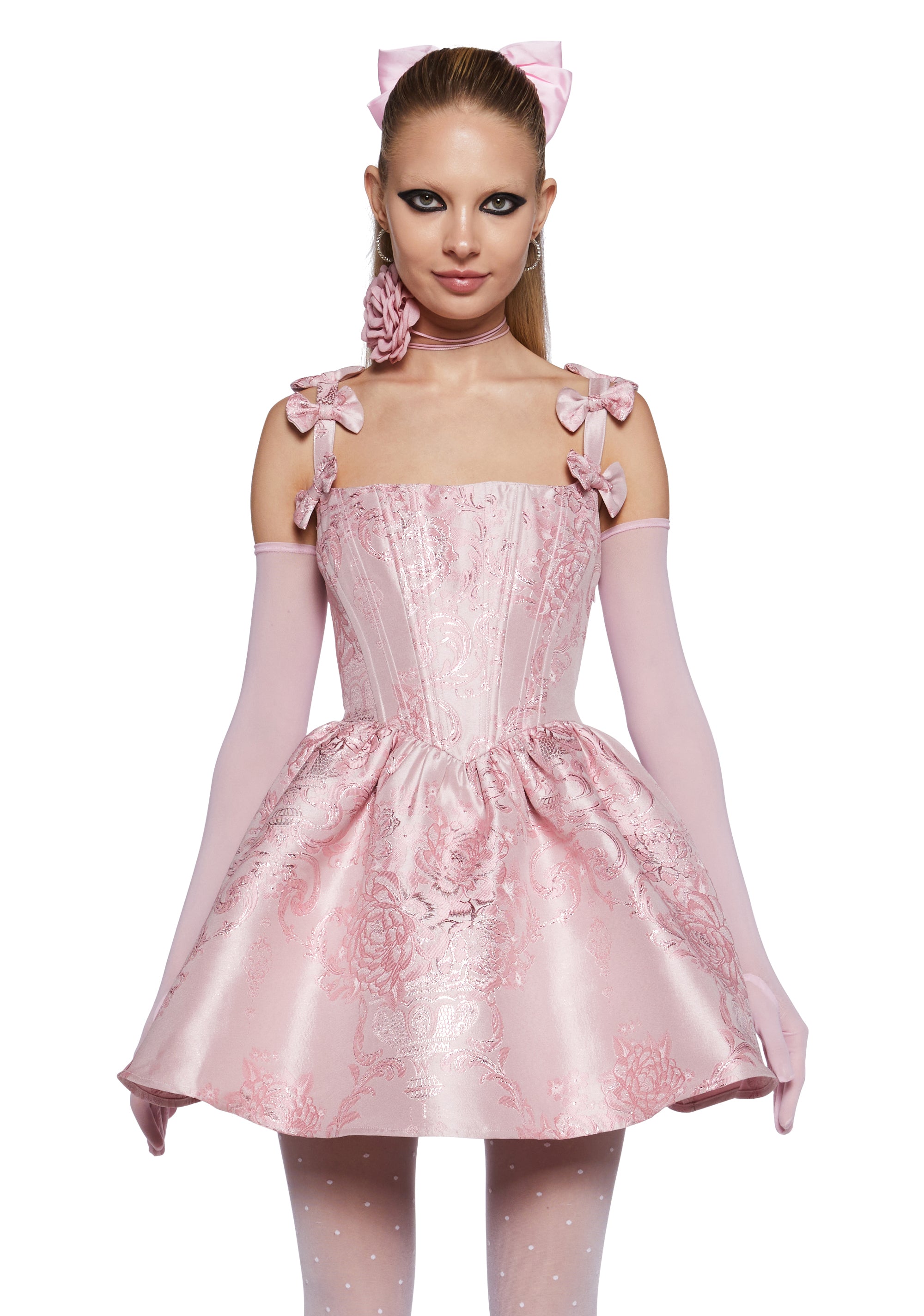 Sugar Thrillz Shimmer Brocade Corset Dress Sugar Thrillz Shimmer Brocade Corset Dress
