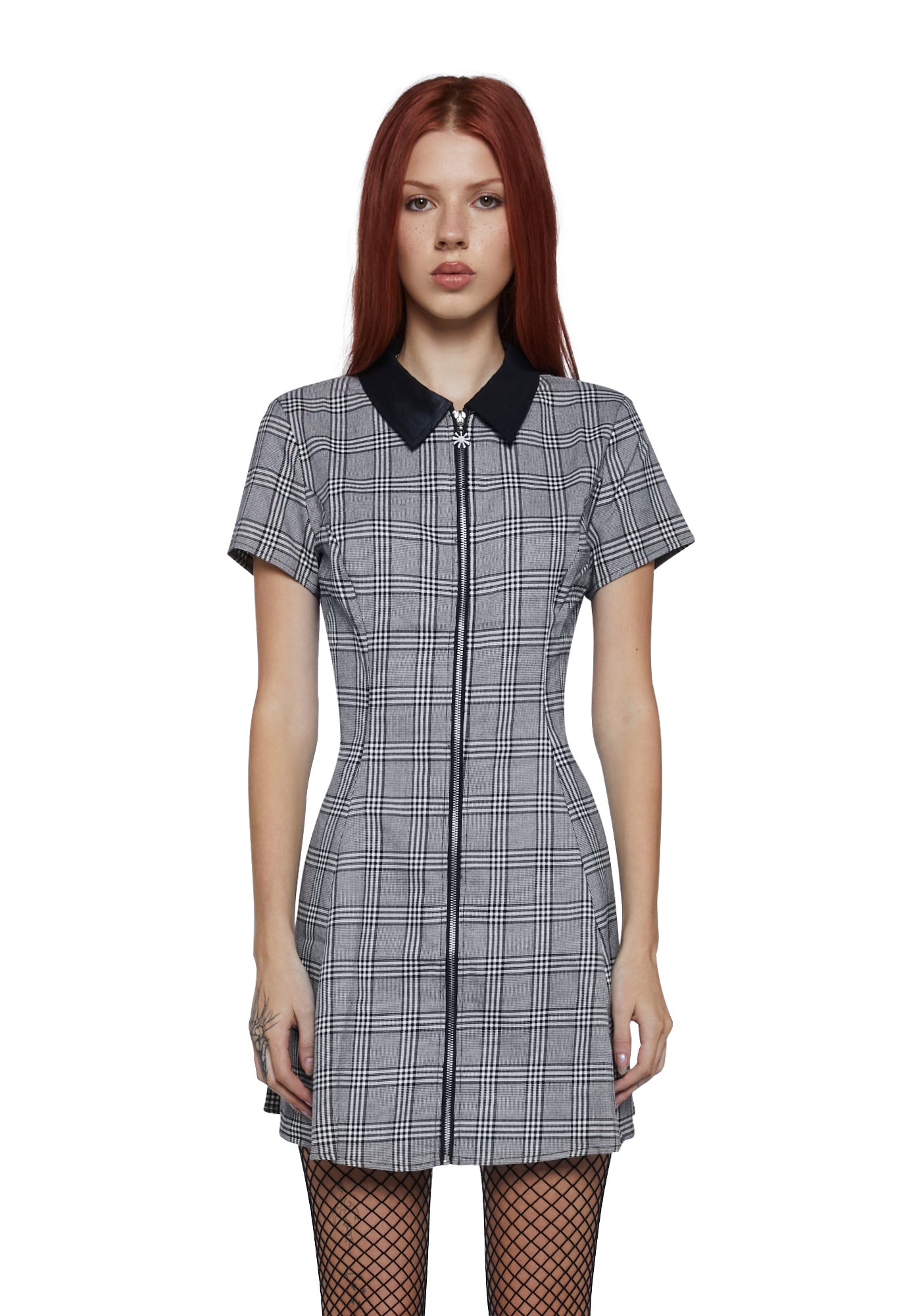 Delia's Plaid Zipper Mini Dress