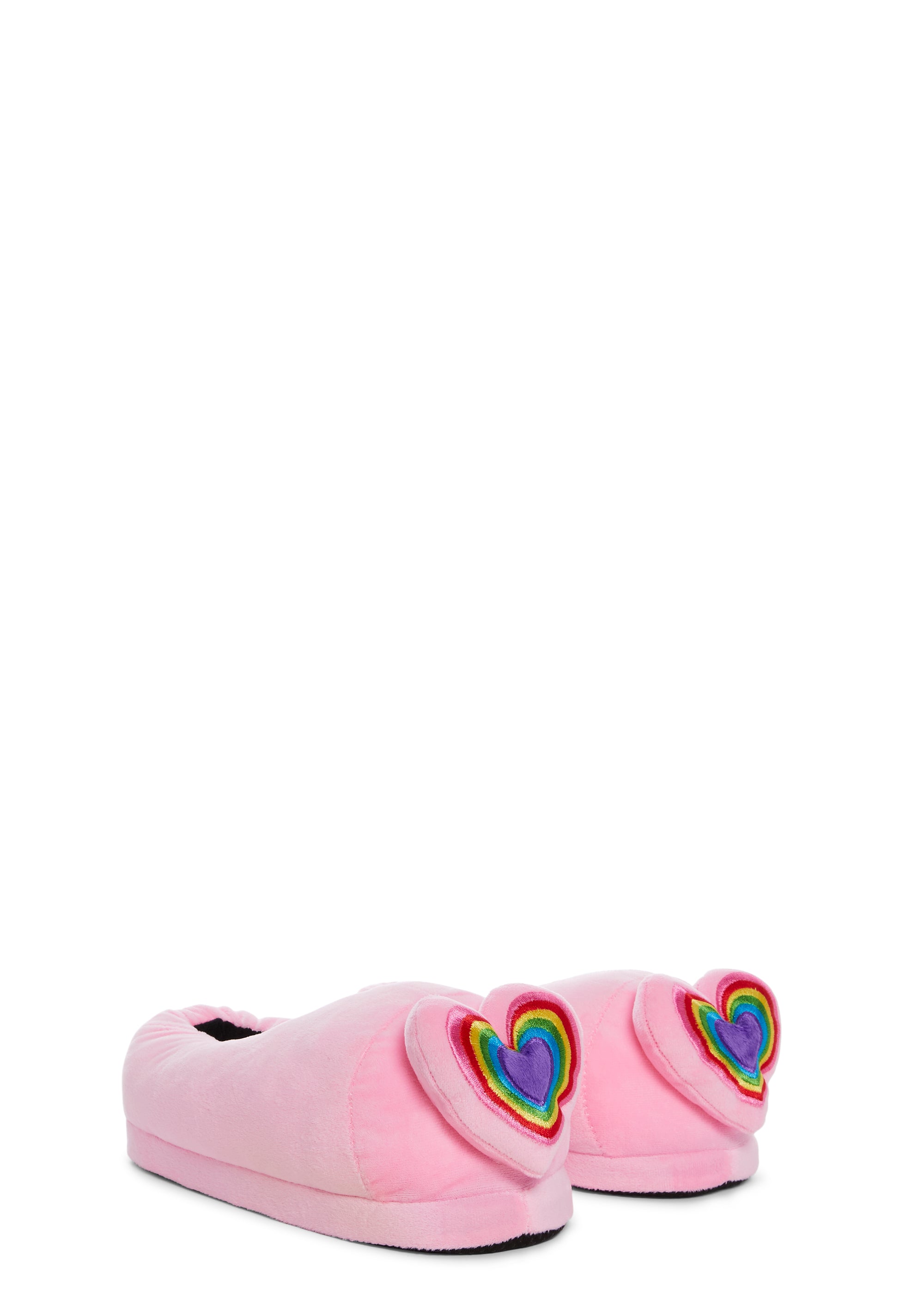 ★2024SS新作★BINARY01★Heart Platform Slippers SOFT PLUSH MUSHROOM HEART RAINBOW WARM SLIPPERS | 40SP014