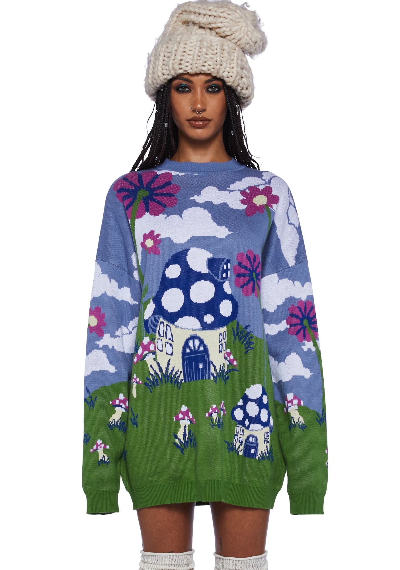 Intarsia knit sweater clearance