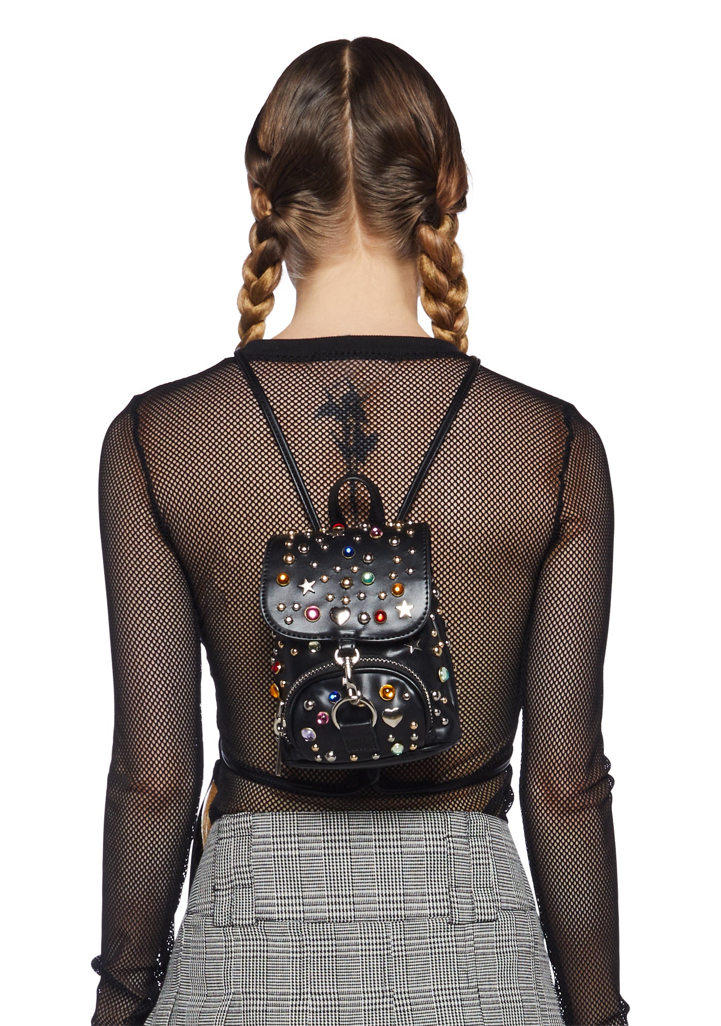 big buddha studded mini backpack Current Mood Gemstone Studded Hardware Vegan Leather Mini Backpack