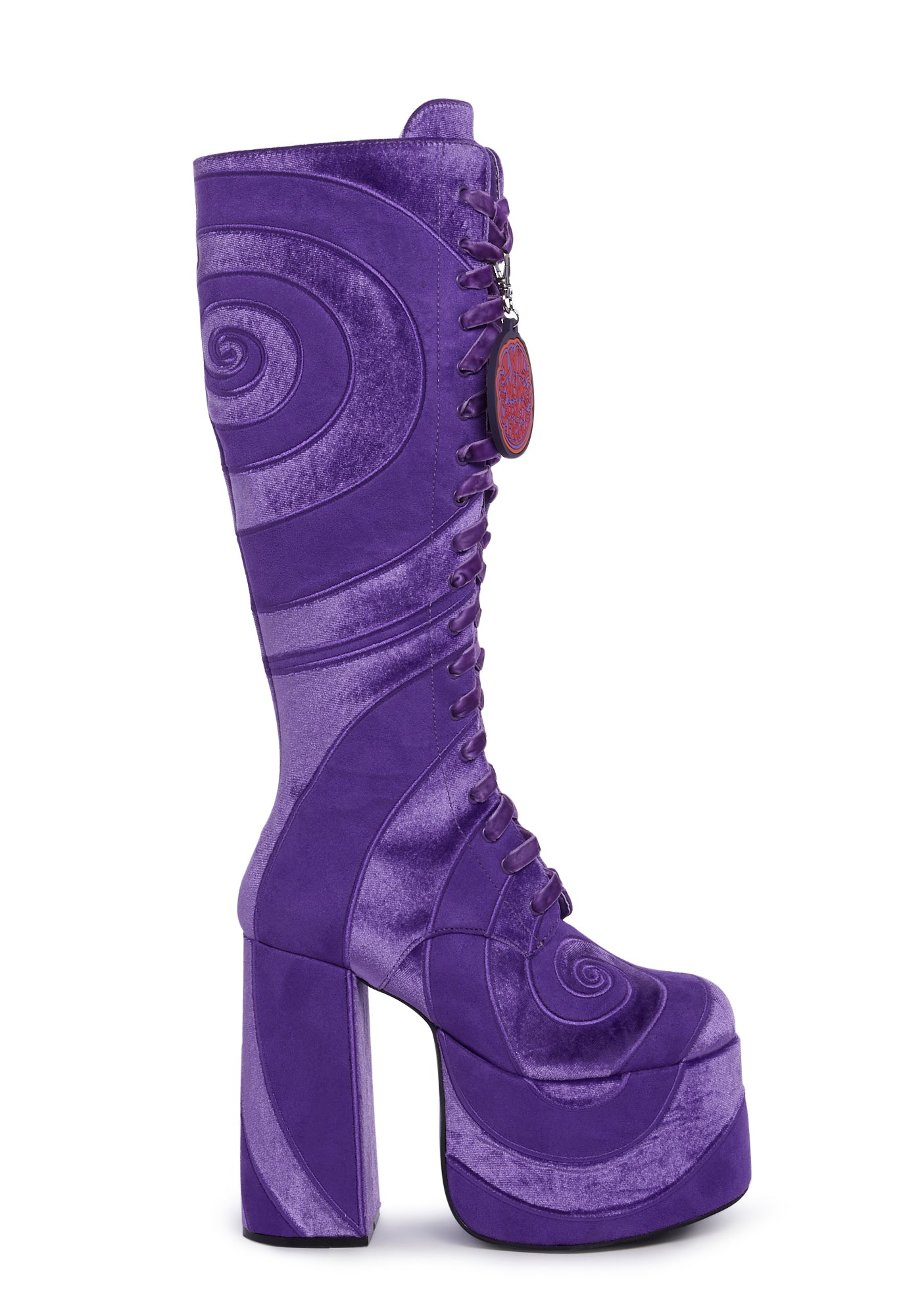 Dolls Kill x Willy Wonka Swirl Platform Boots - Purple