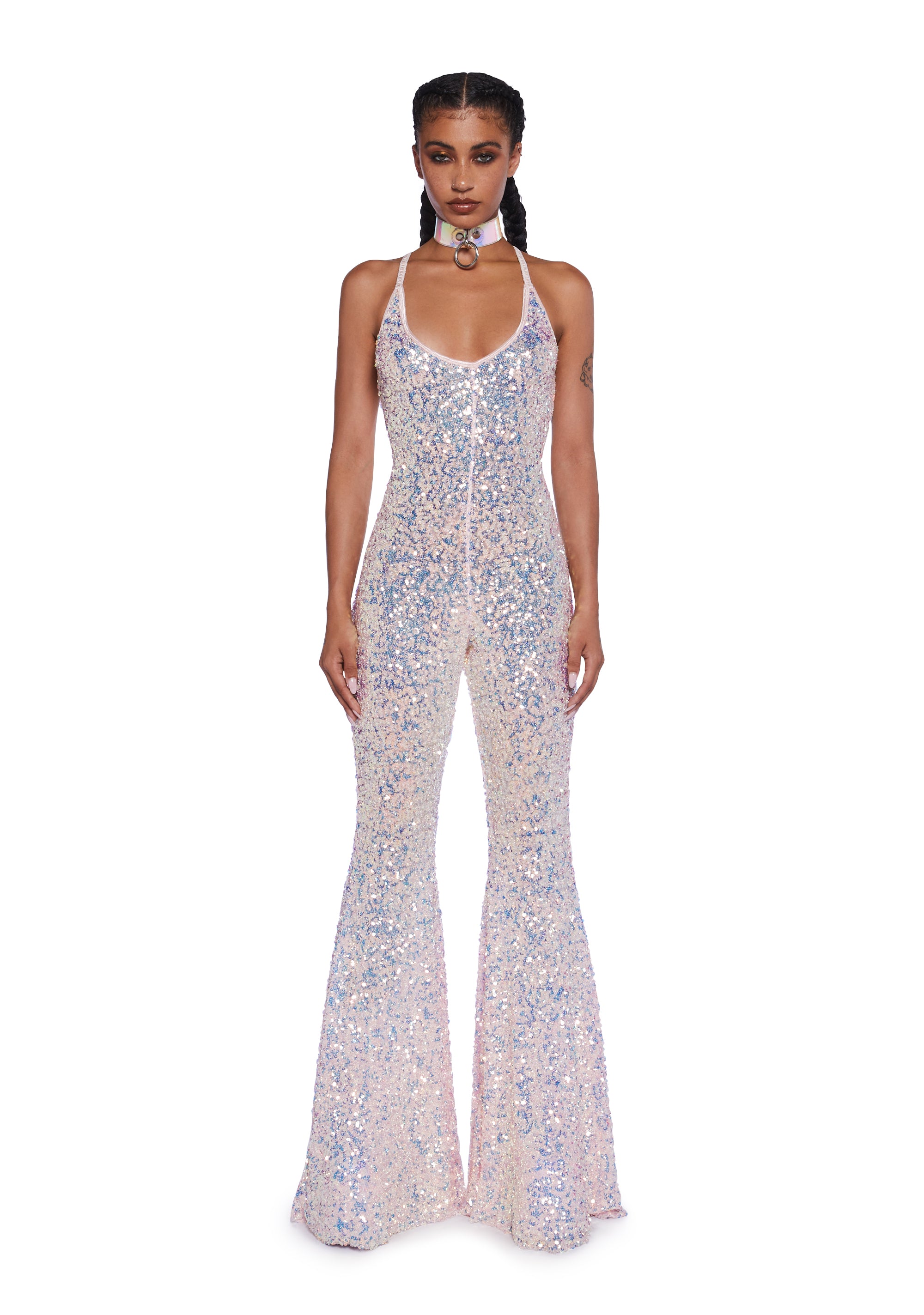 Club Exx Burning Man Sequin Glitter Jumpsuit- Metallic Dolls Kill Club Exx Burning Man Sequin Glitter Jumpsuit- Metallic Dolls Kill
