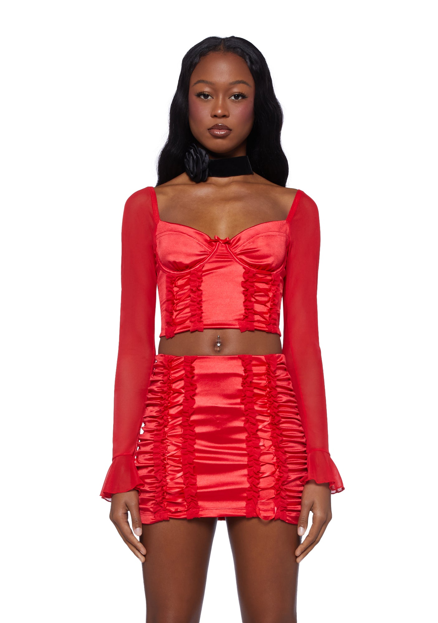 Charm And Cherish Mesh Corset Top – Dolls Kill