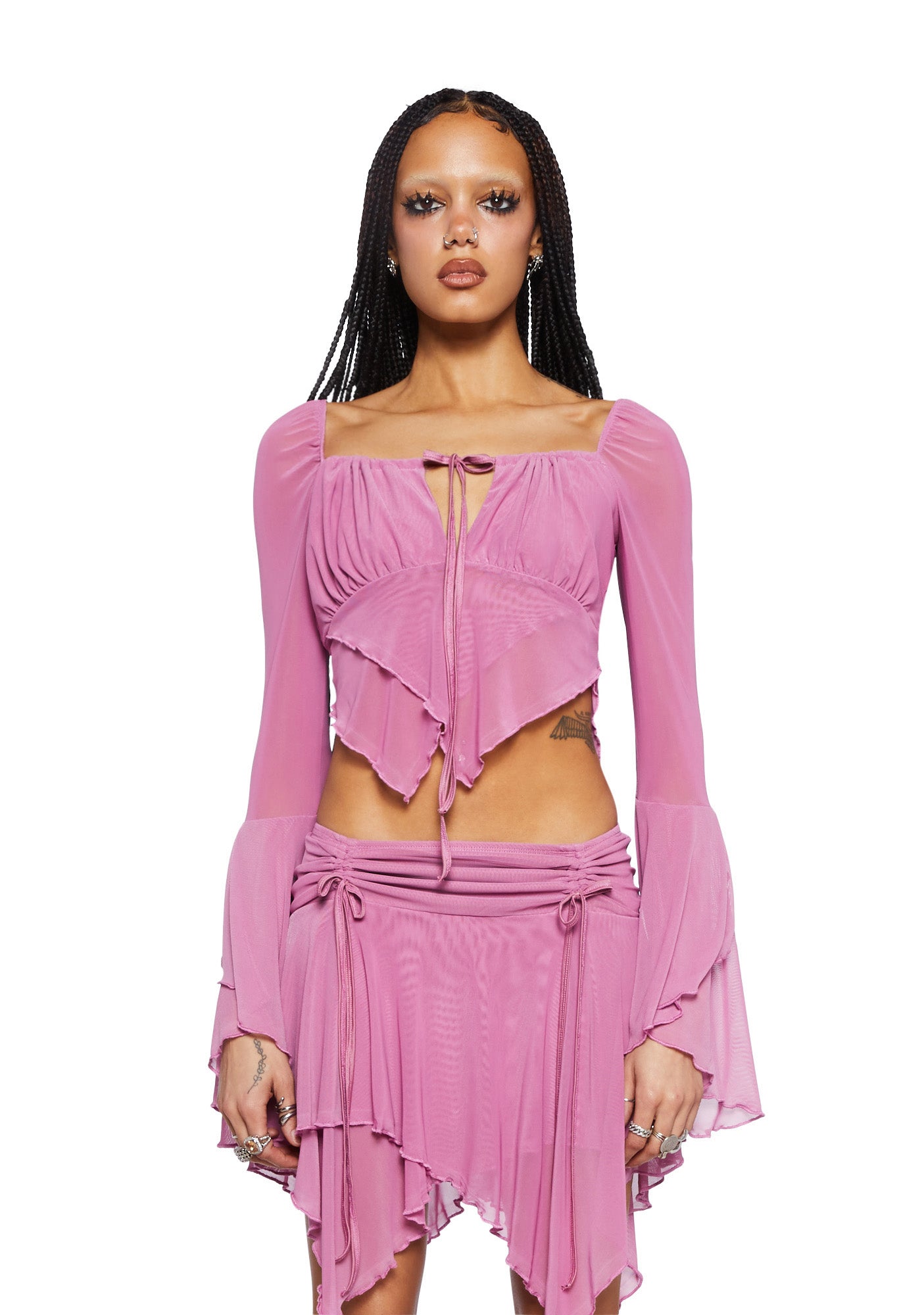 Bright pink mesh top shop