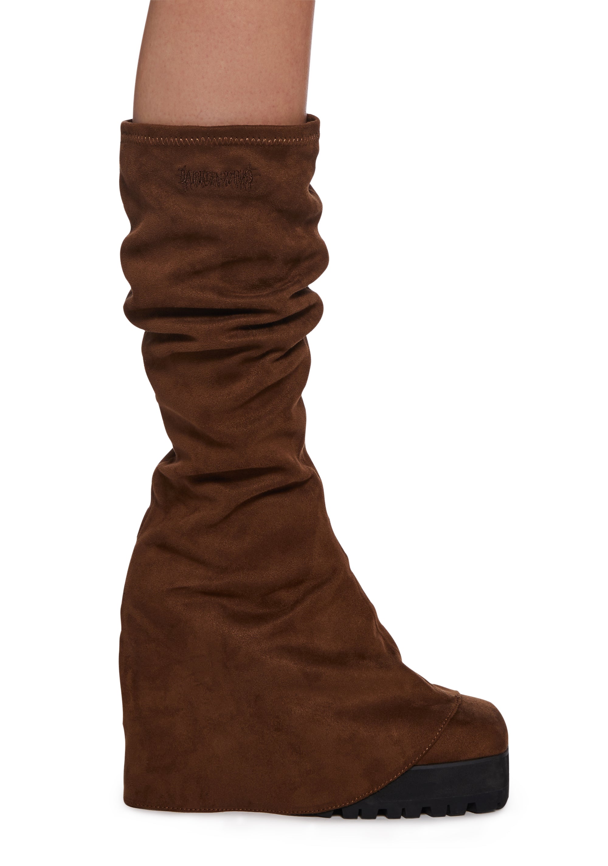 [ KIRSH ]★24FW★韓国人気★SUEDE FLAT FORM BOOTS Bamboo Vegan Suede Slouchy Cutie Lace Up Flat Boots