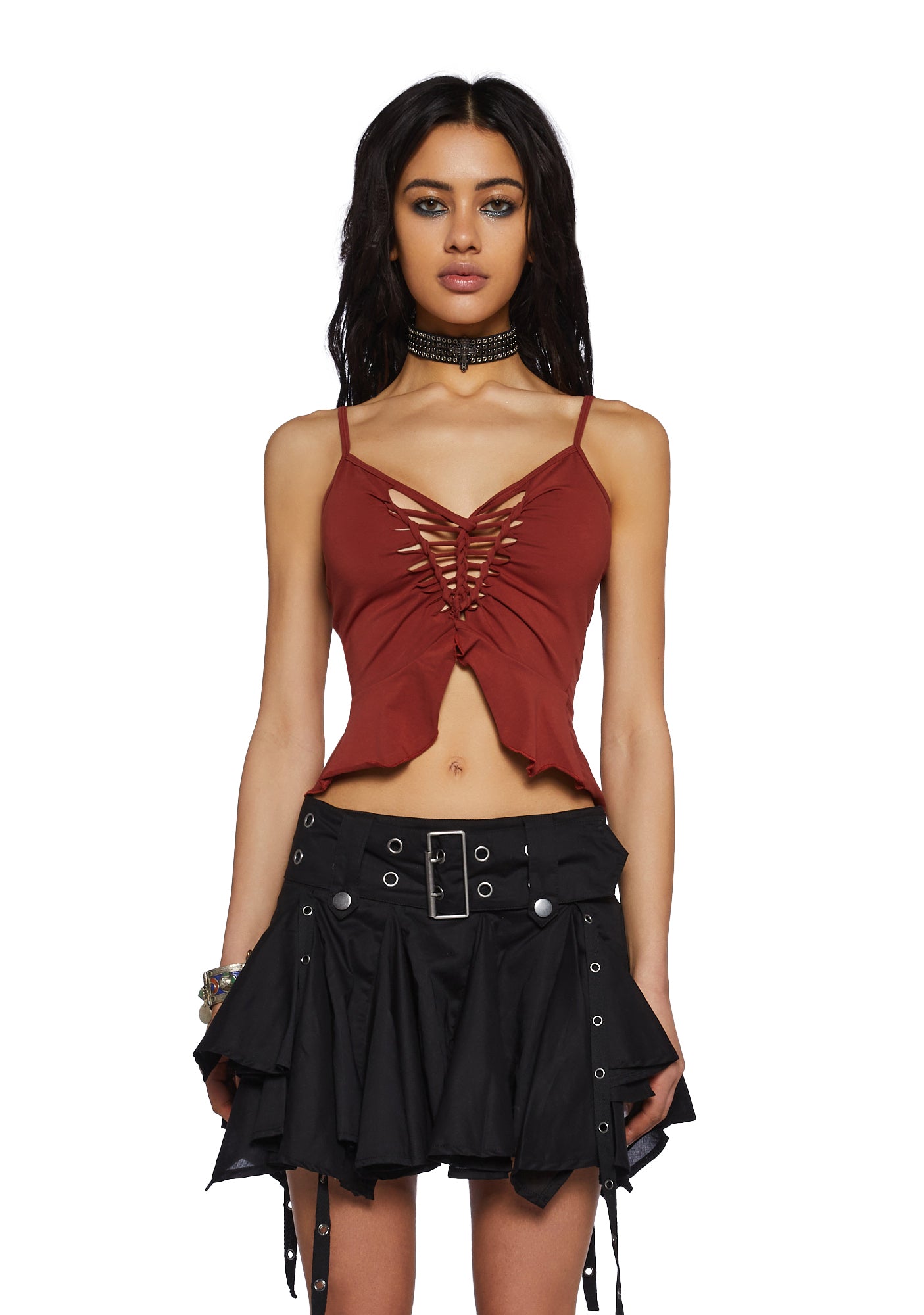 Dark red cami on sale