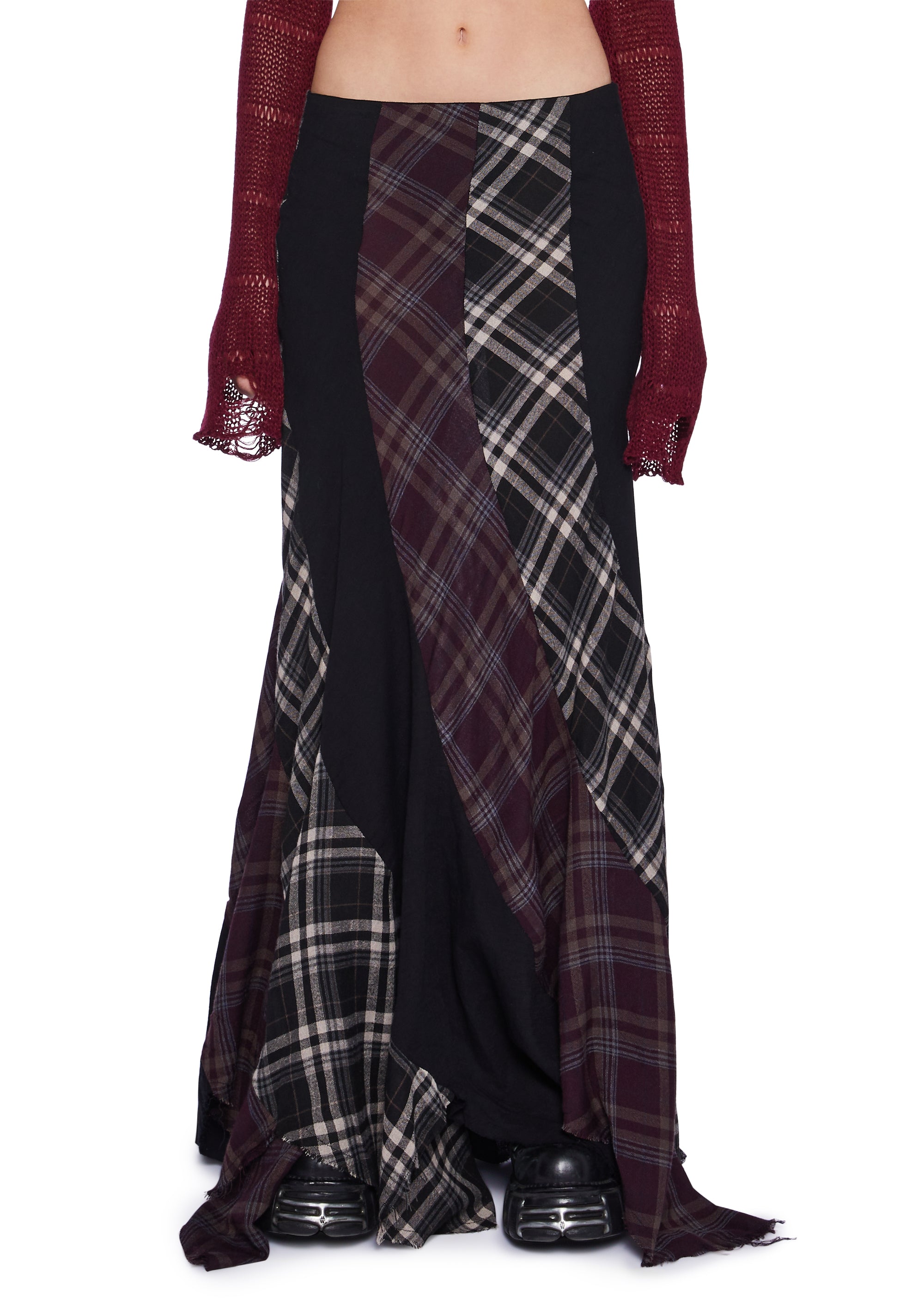 Current Mood Plaid Maxi Skirt Green – Dolls Kill