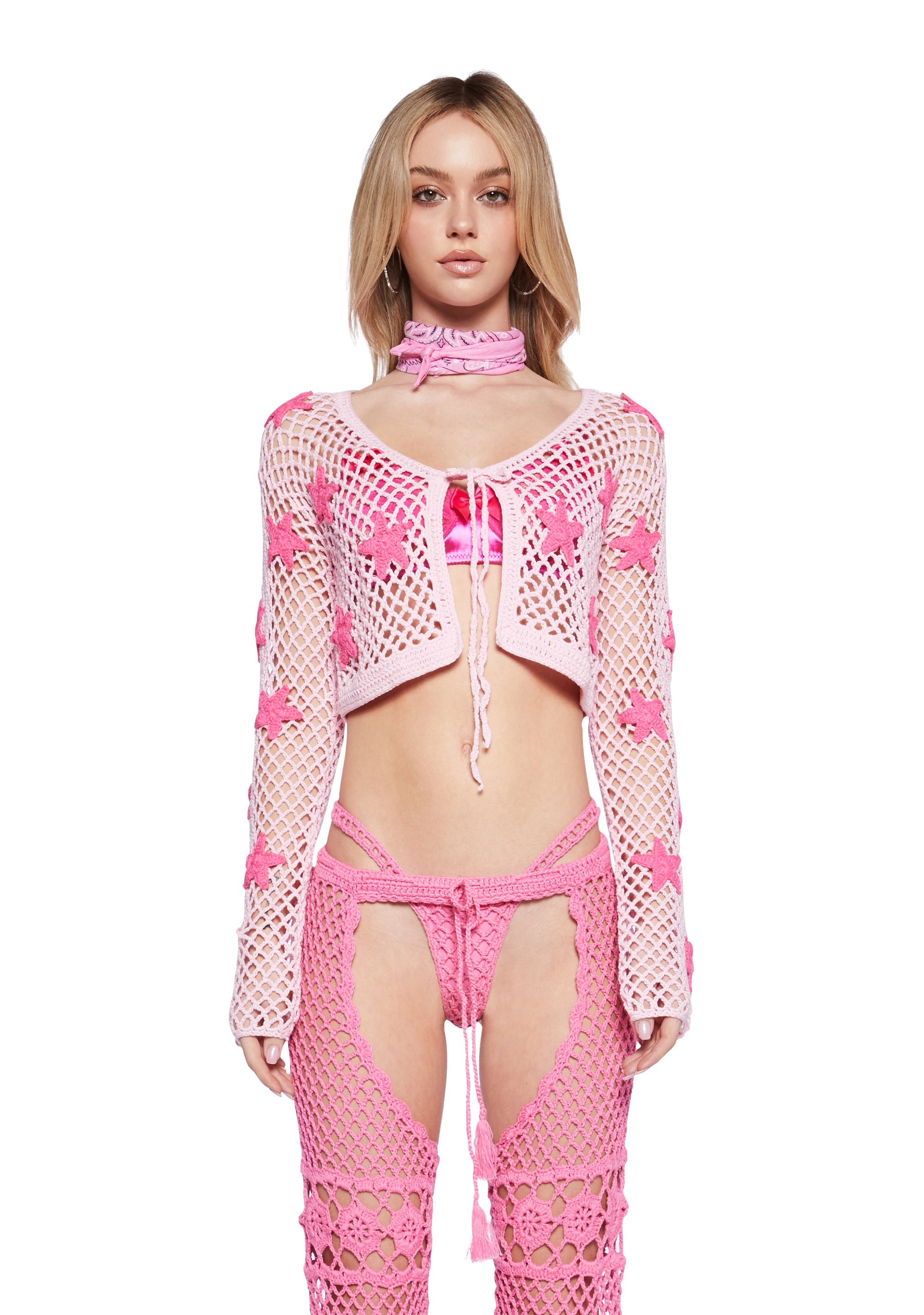 Sugar Thrillz Beach Festival Starfish Star Crochet Cropped
