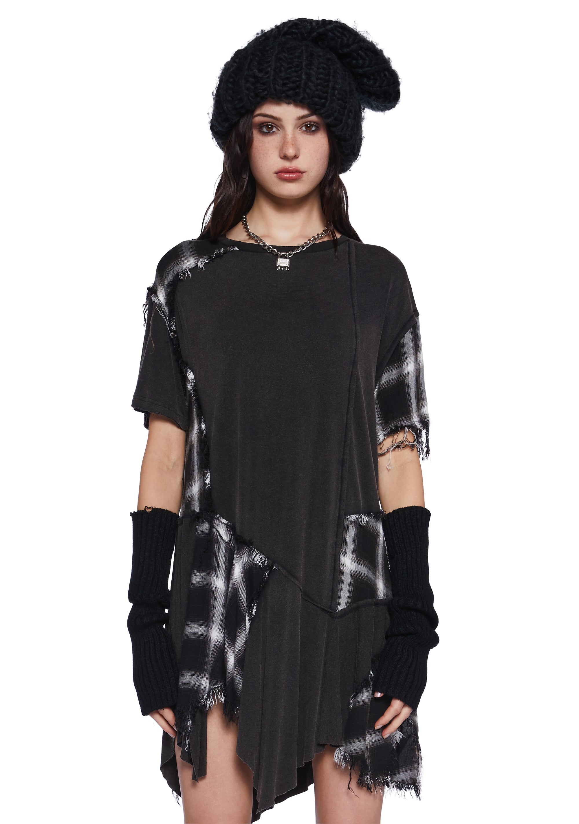 Current Mood Oversized Washed Baby Doll Shirt Dress Black Dolls Kill