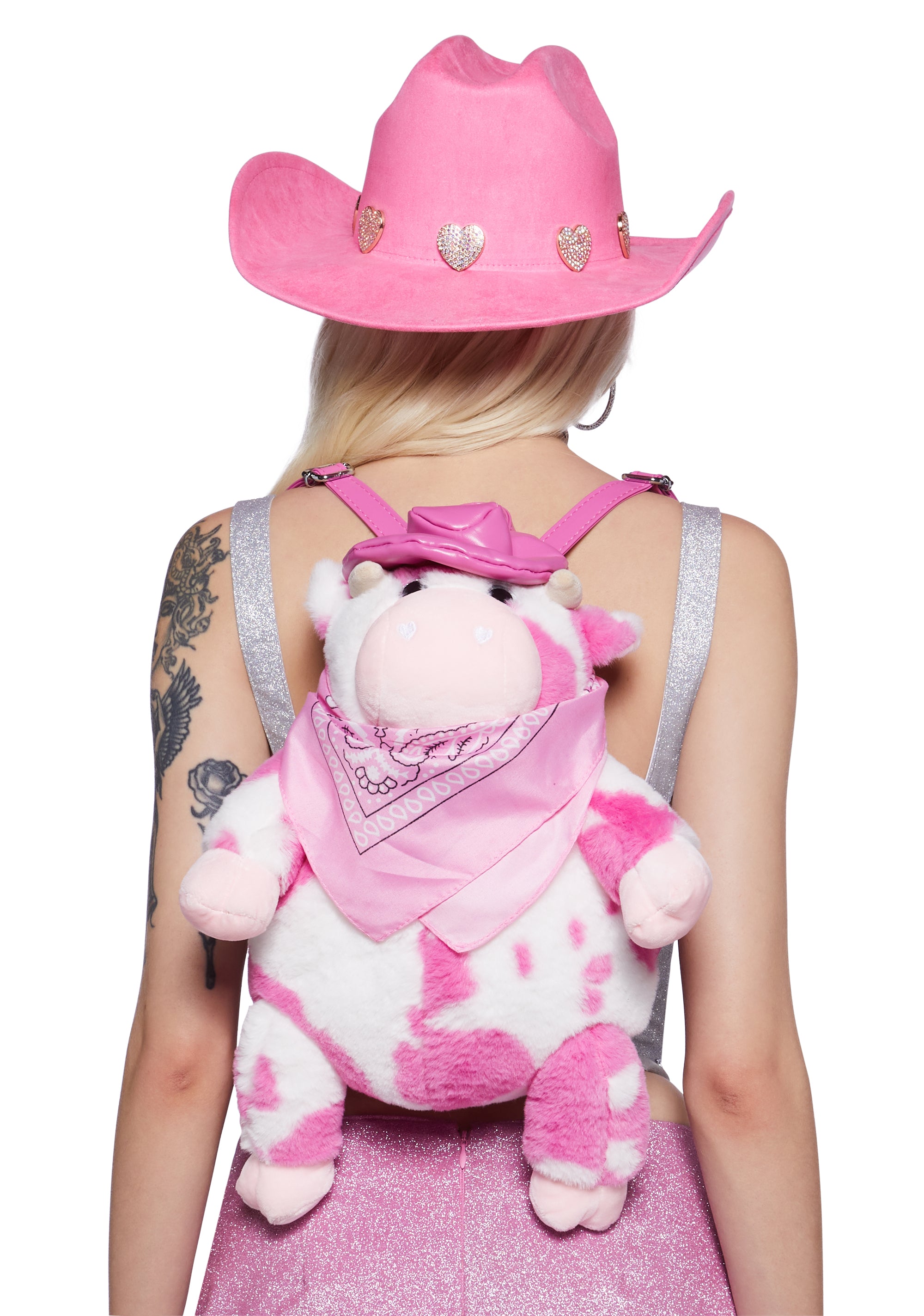 Plush cow backpack shop