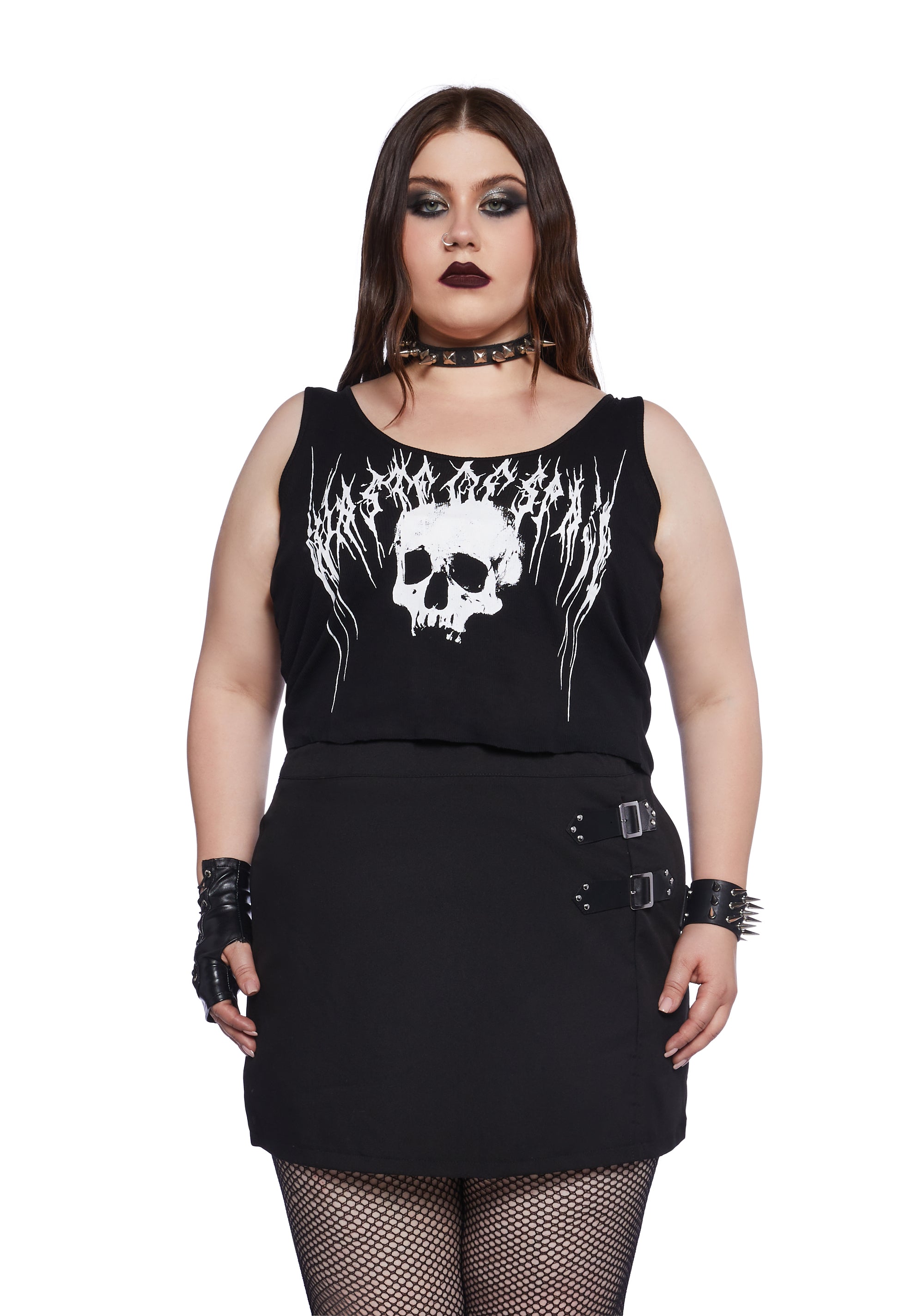 plus size skull tank tops