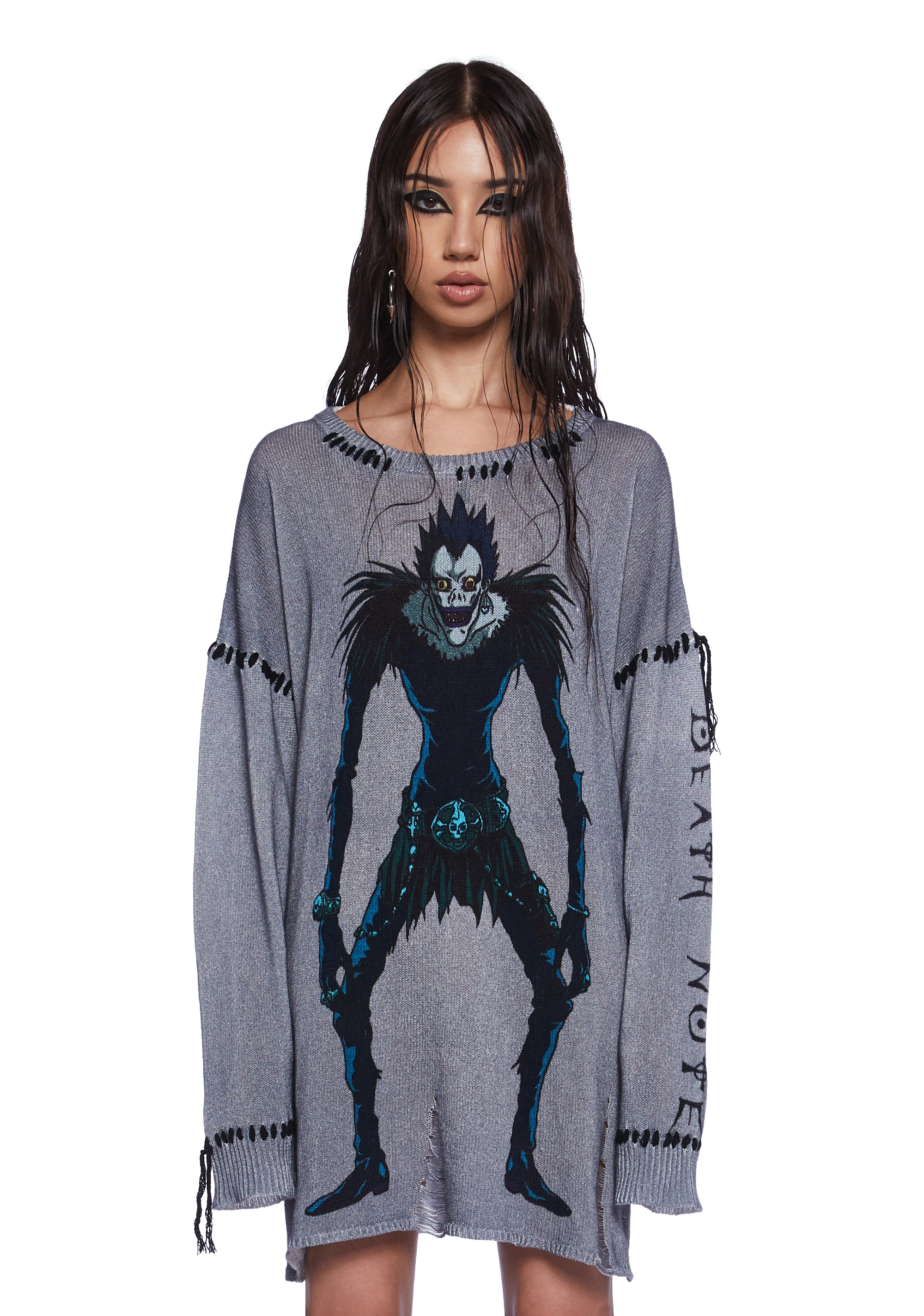 送料無料 通販 ファッション Dolls Long Knit Graphic Oversized Ryuk Note Death x Kill その他