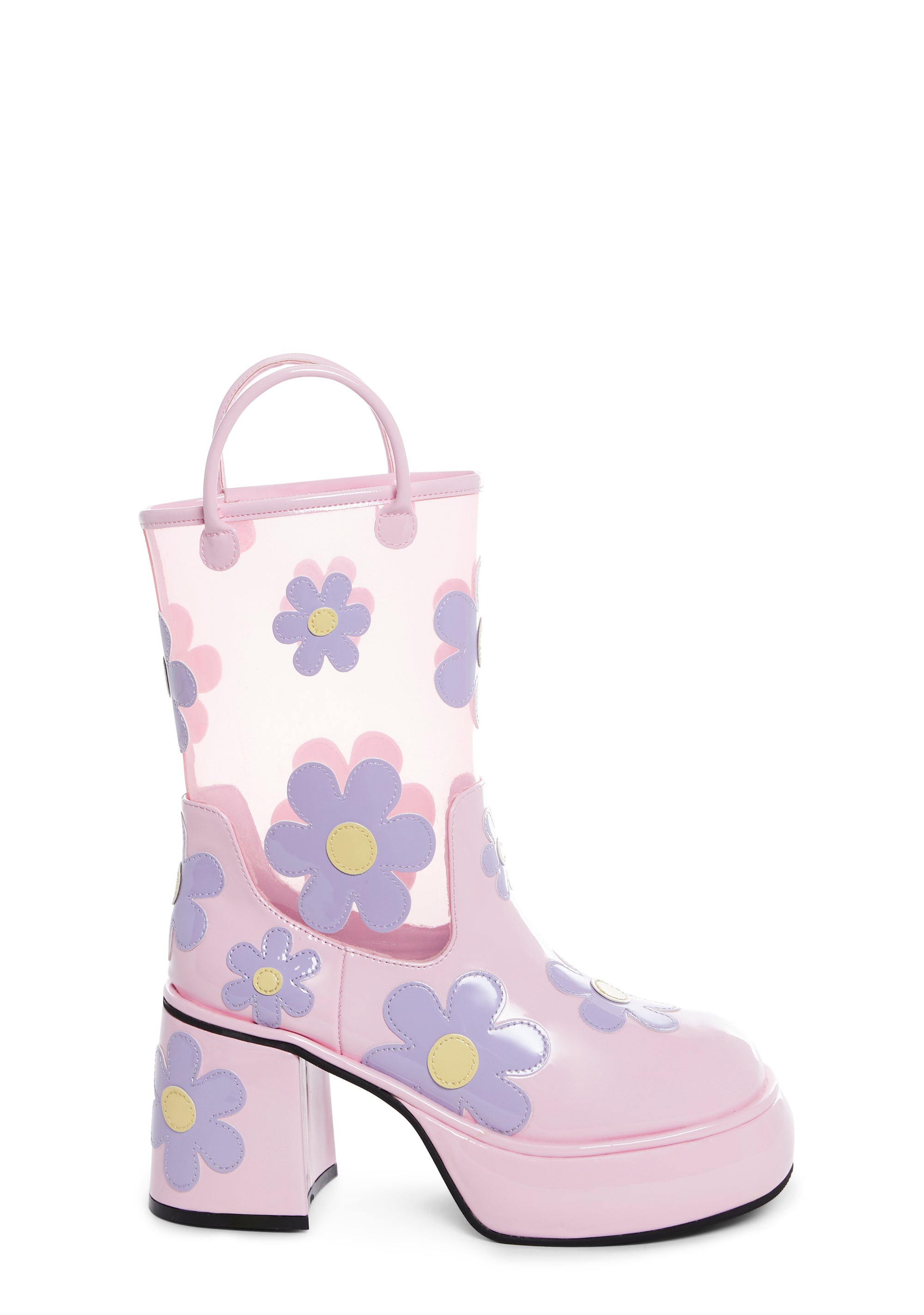 Pink vinyl boots clearance