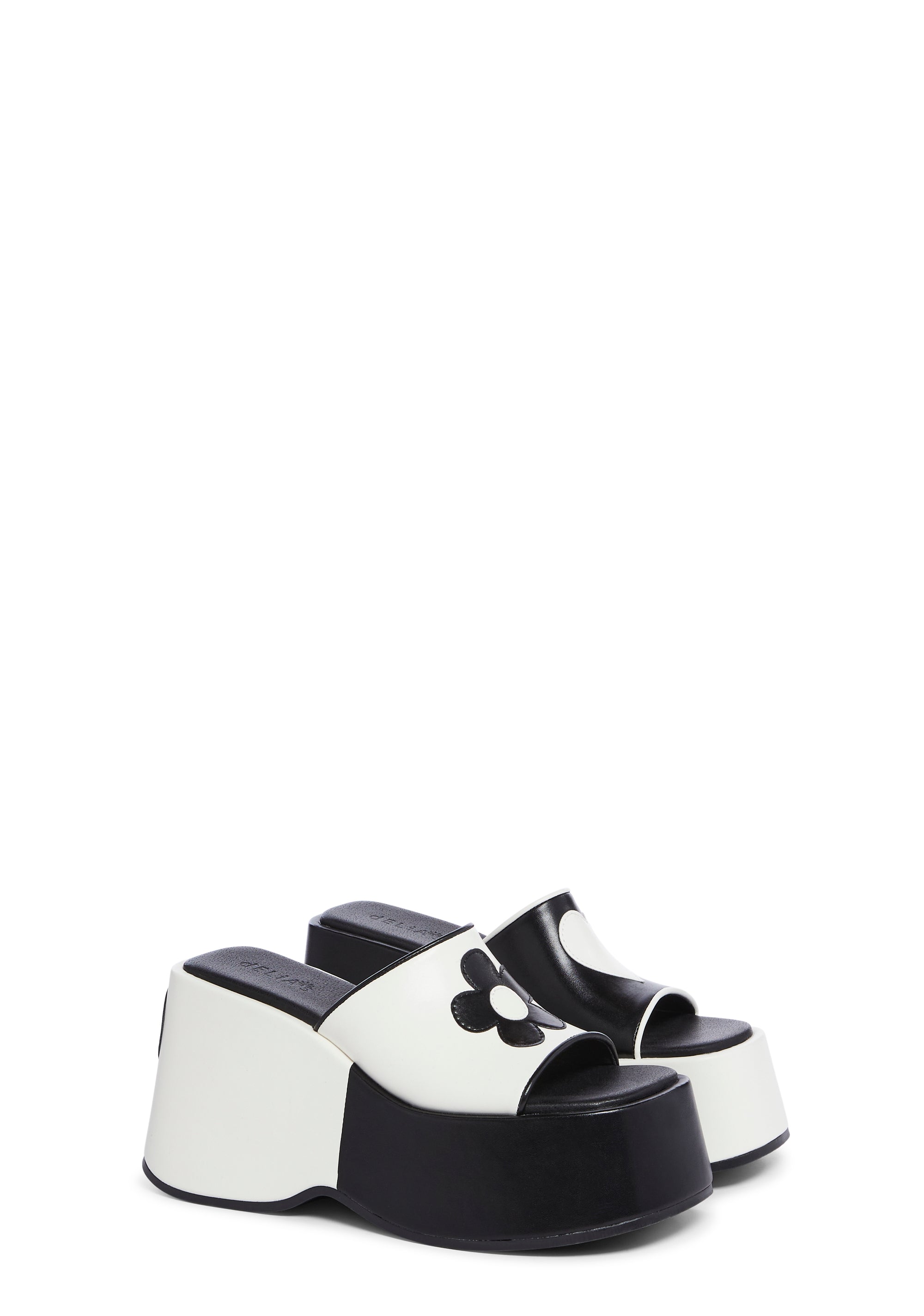 Black white platform sandals store