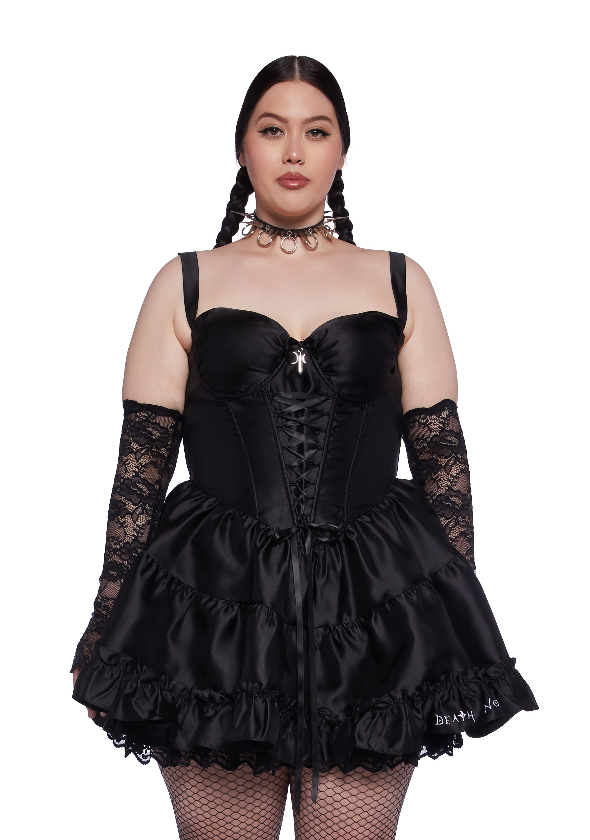 Vampire The Masquerade Anime Death Note Misa Amane Cosplay Costume - Gothic Black Dress With Gloves & Stockings For Halloween Plus Size Vampire The Masquerade Anime Death Note Misa Amane Cosplay Costume - Gothic Black Dress With Gloves & Stockings For Halloween Plus Size