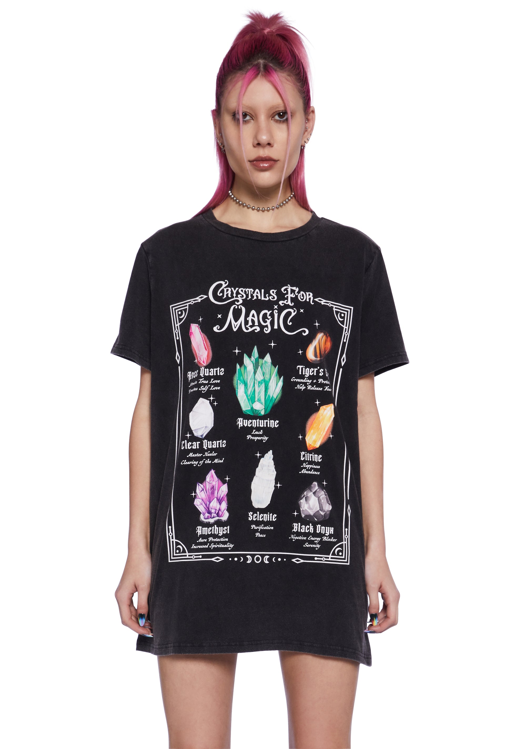 Delia's Crystals Graphic Oversized Tee - Black – Dolls Kill