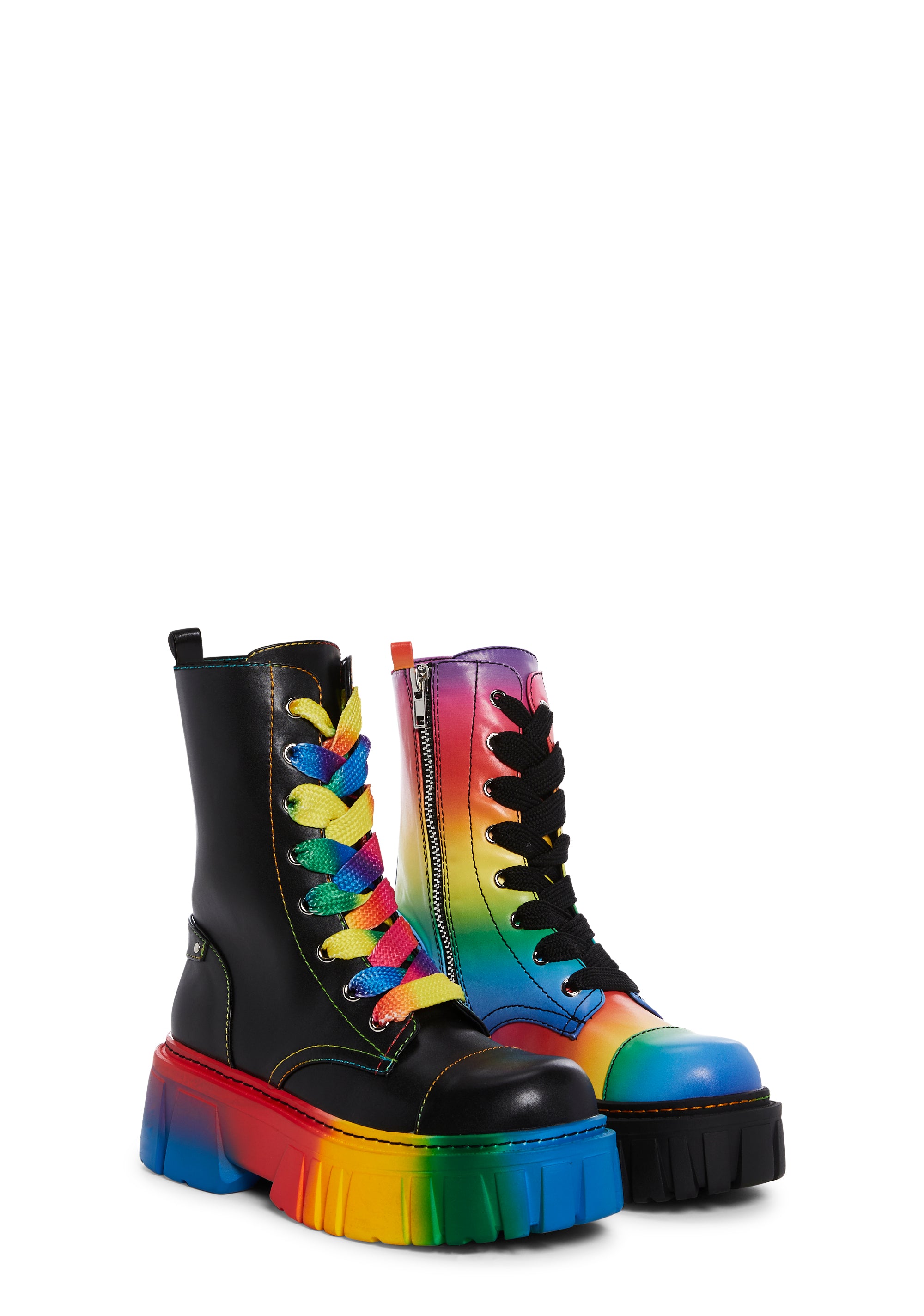 Dolls kill rainbow boots hot sale