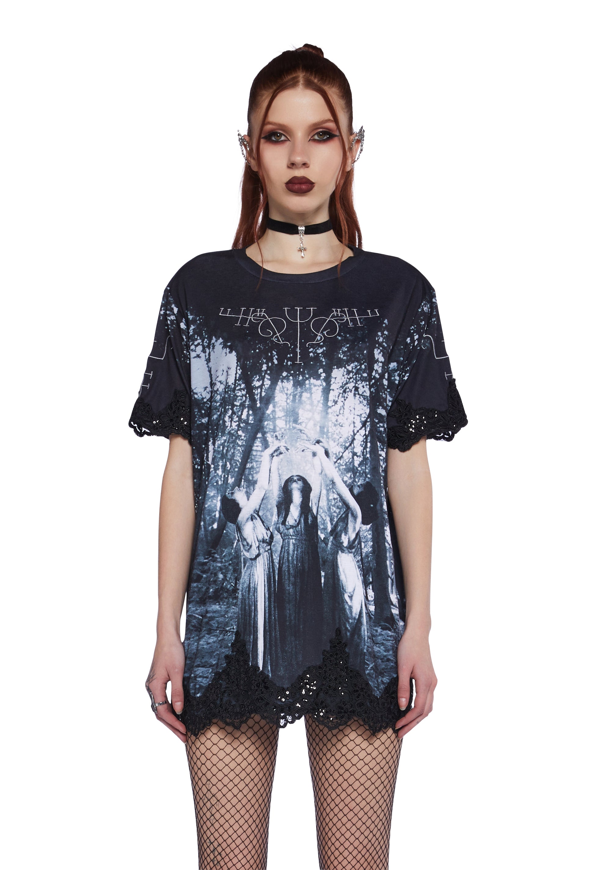 goth t shirt dress Memento Mori Tee Dress
