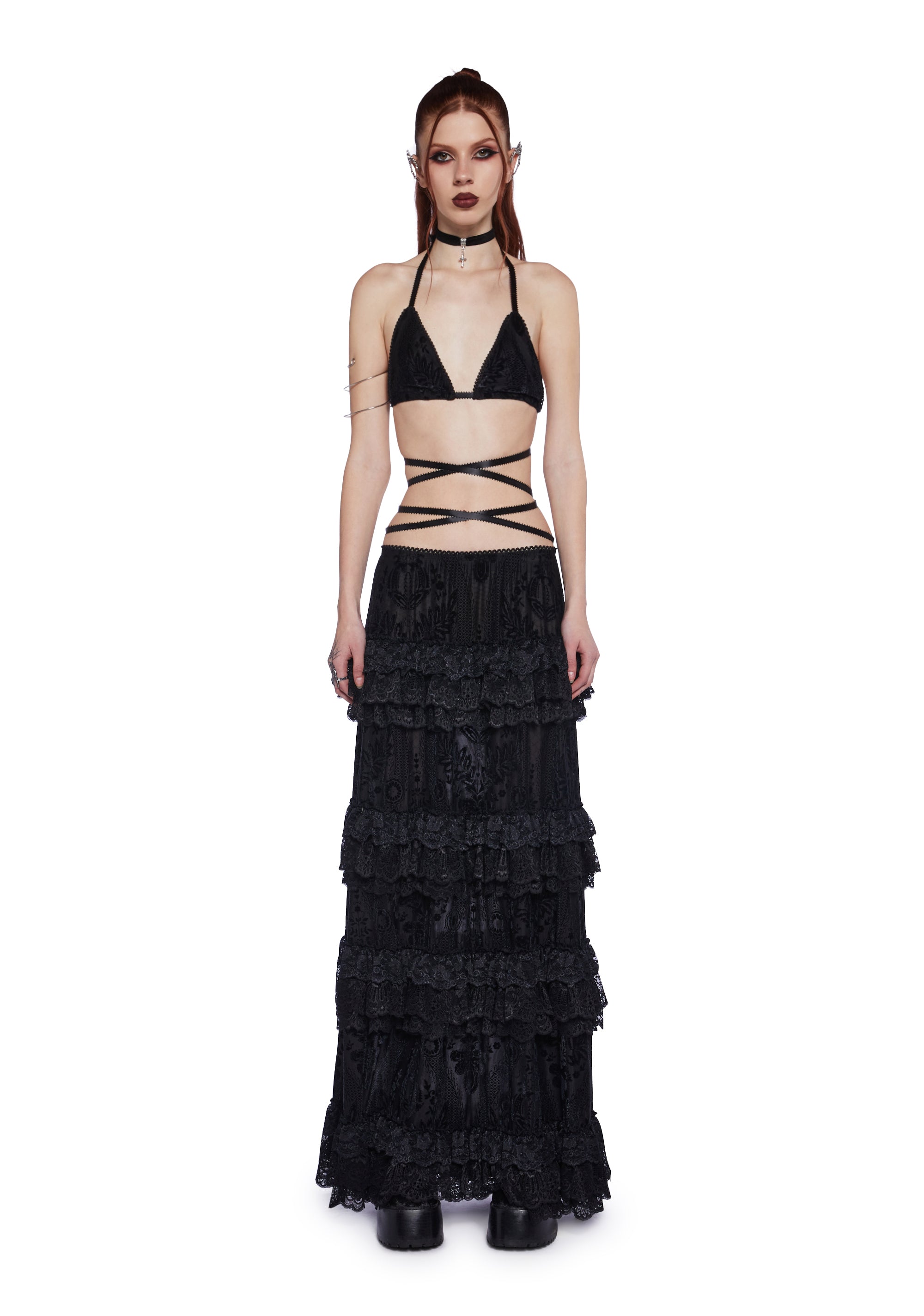 Black Widow  - Top and Skirt Set