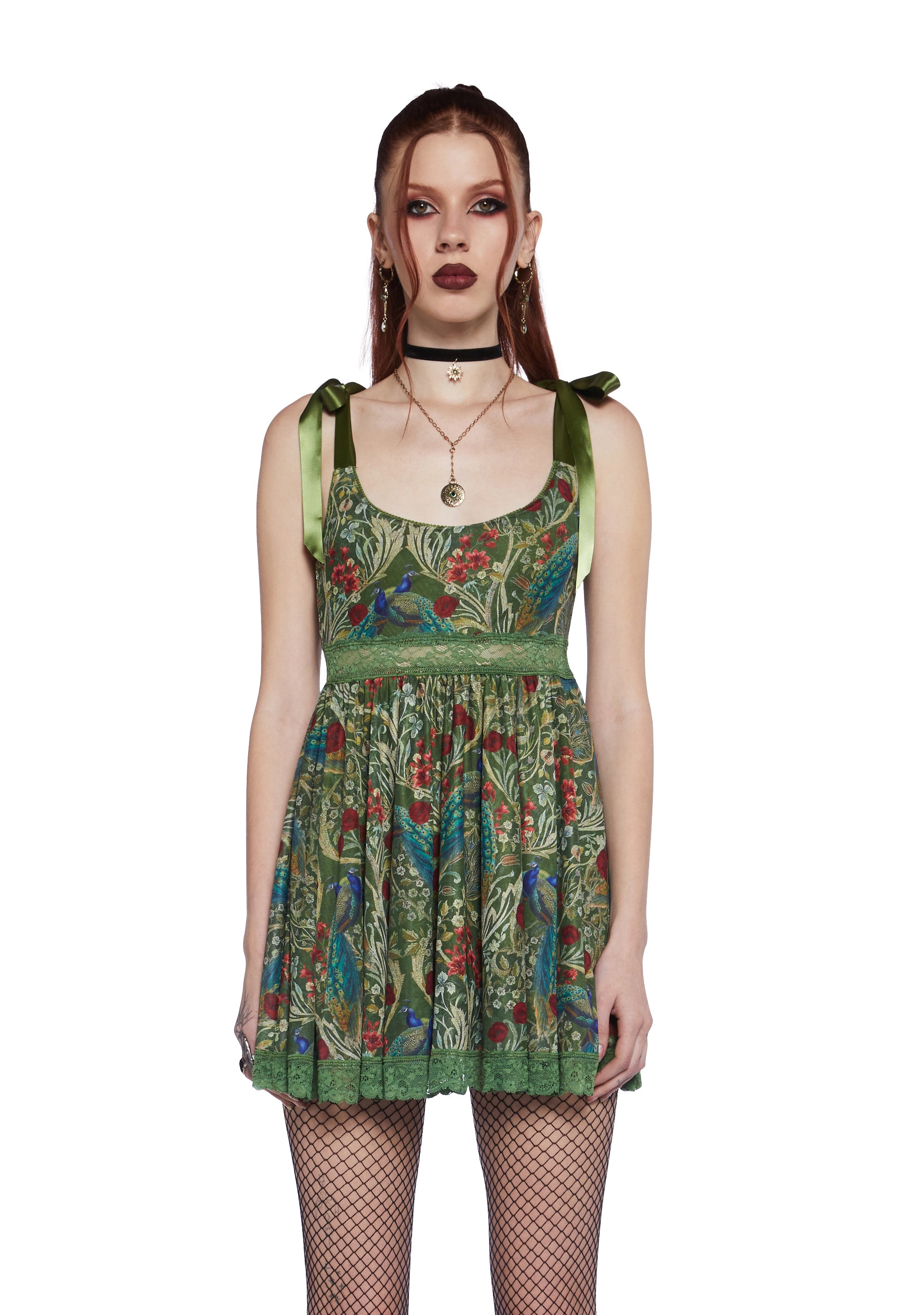Widow Romantic Mirage Babydoll Dress Green Green X Small