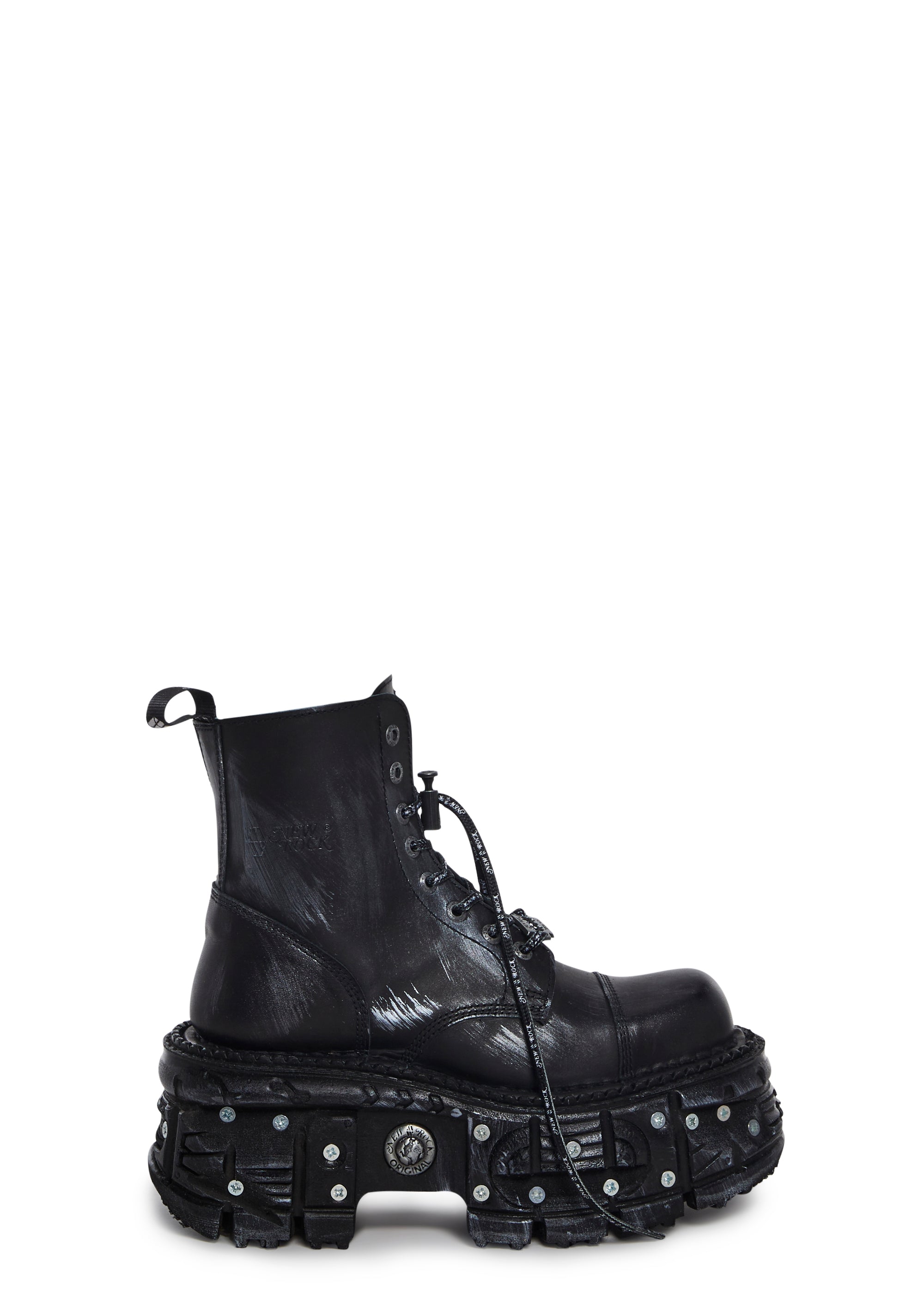 New Rock Platform Boots With Hardware Black Dolls Kill