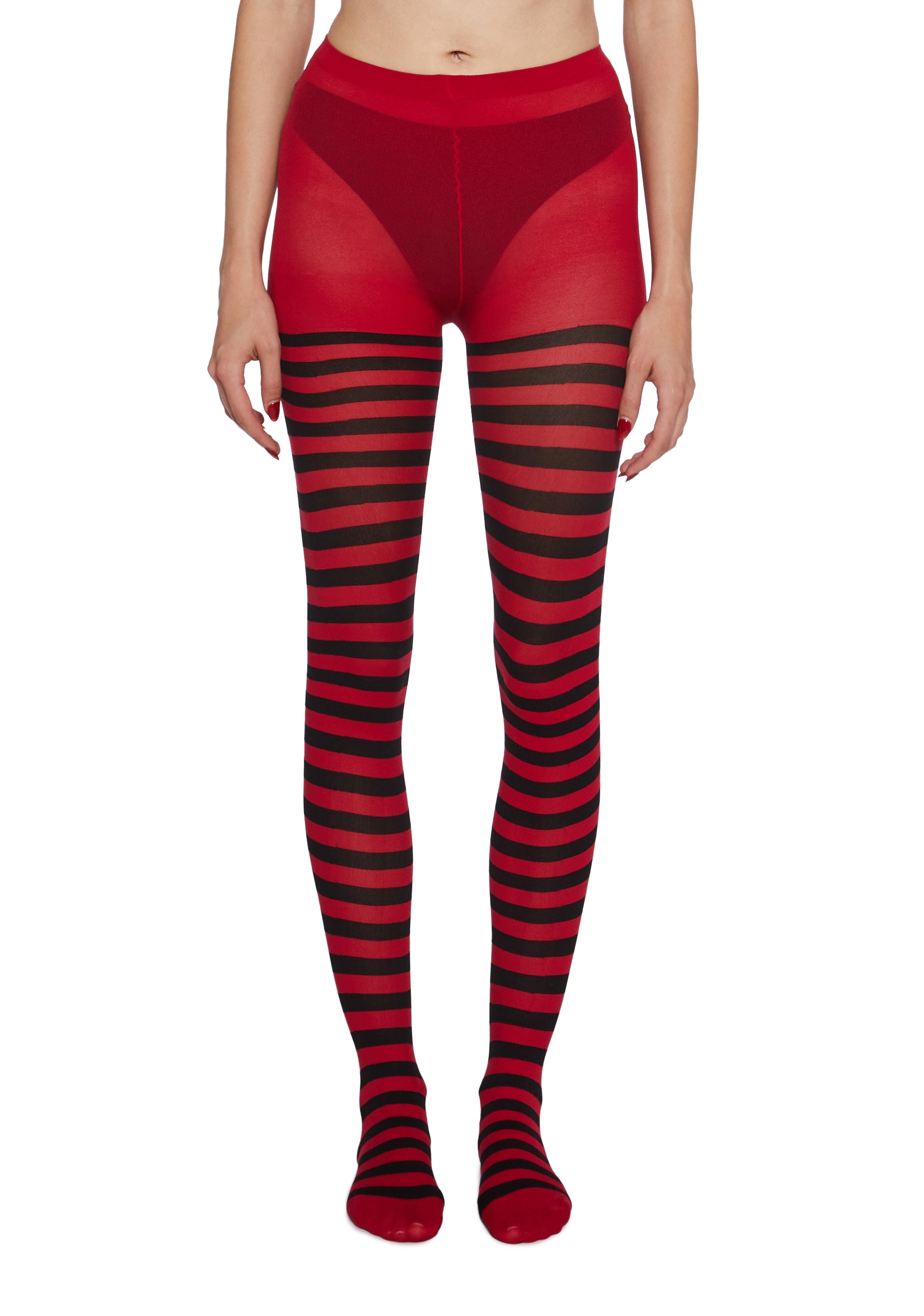 Red black striped tights outlet