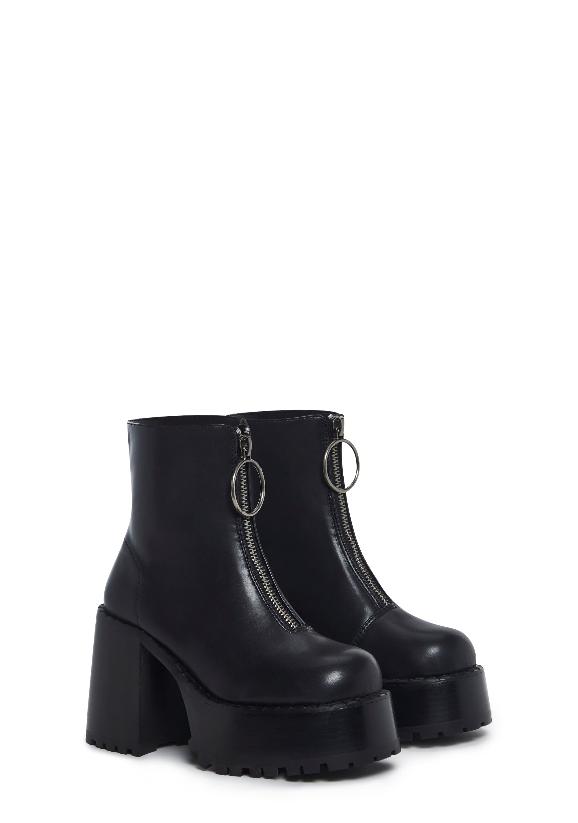 Current Mood Vegan Leather Platform Boots With Center Zipper