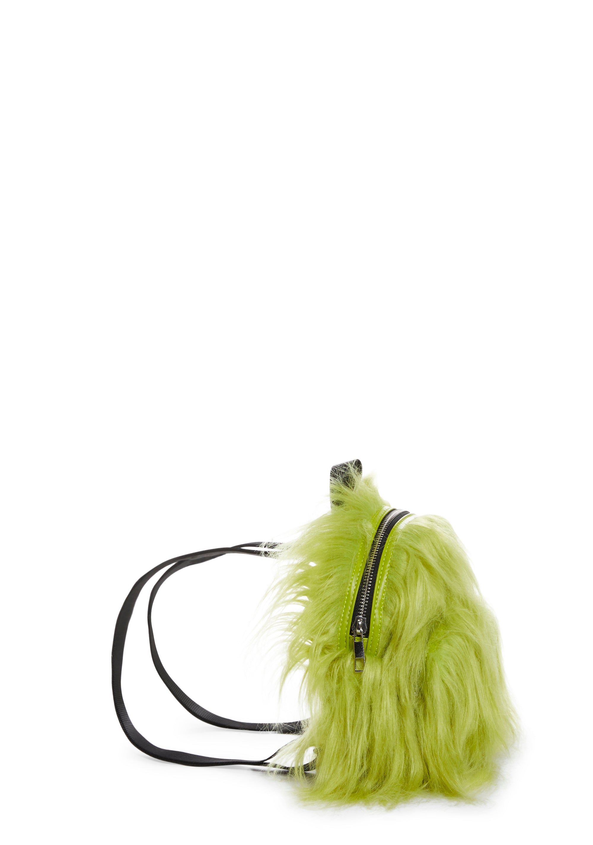 dollskill mini furry backpack Current Mood Fuzzy Faux Fur Backpack With Zipper Closure