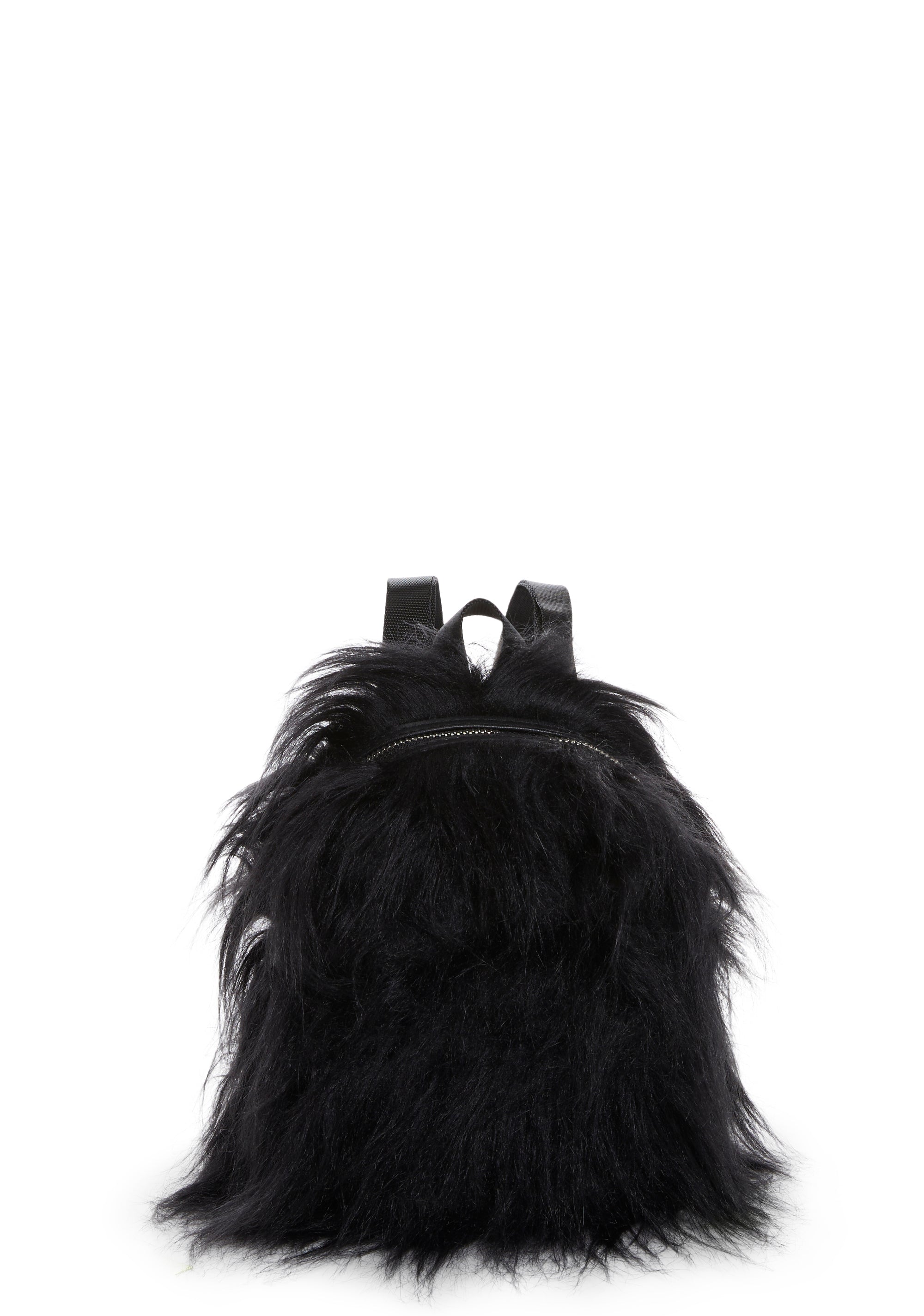 Current Mood Fuzzy Faux Fur Backpack With Zipper Closure