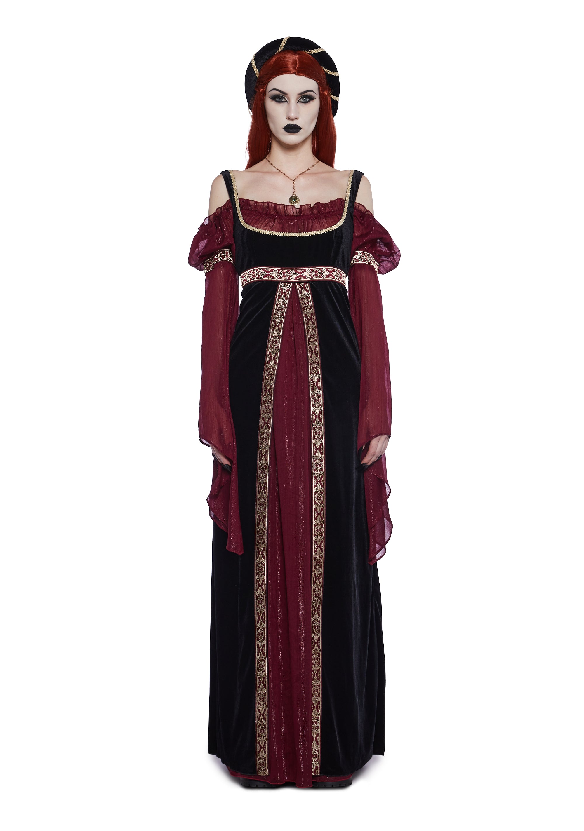 Renaissance Medieval Ren Faire Princess Sexy Womans Halloween Costume Set Dress And Headpiece - Red Dolls Kill Renaissance Medieval Ren Faire Princess Sexy Womans Halloween Costume Set Dress And Headpiece - Red Dolls Kill