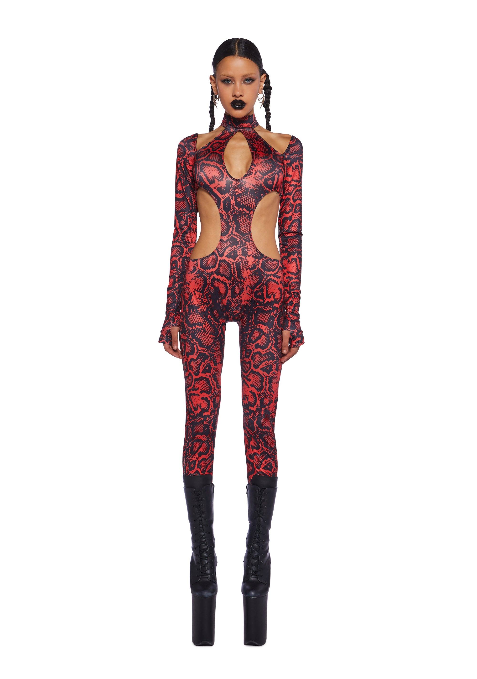 Red snakeskin jumpsuit online