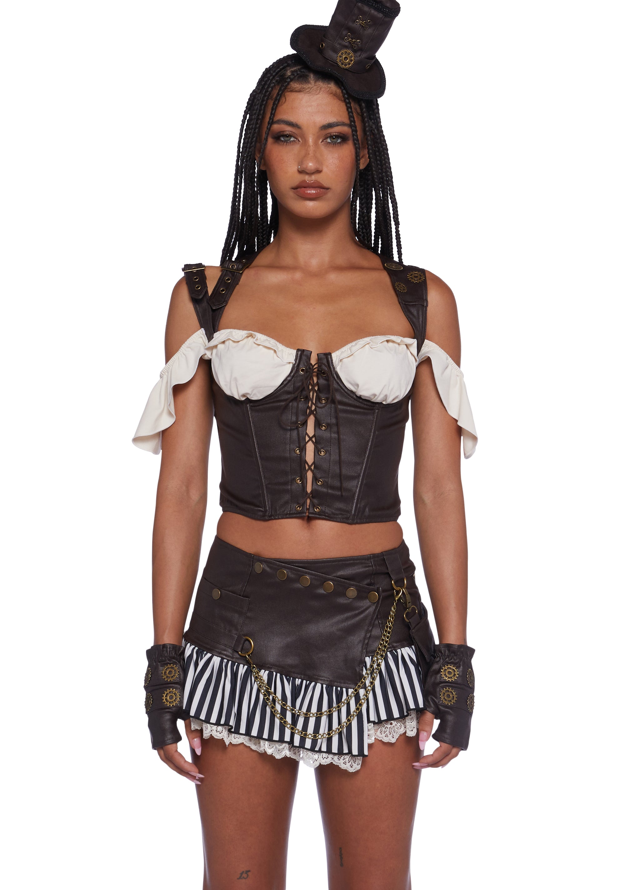 Copper Dreams Steampunk Costume BROWN / LARGE Copper Dreams Steampunk Costume BROWN / LARGE