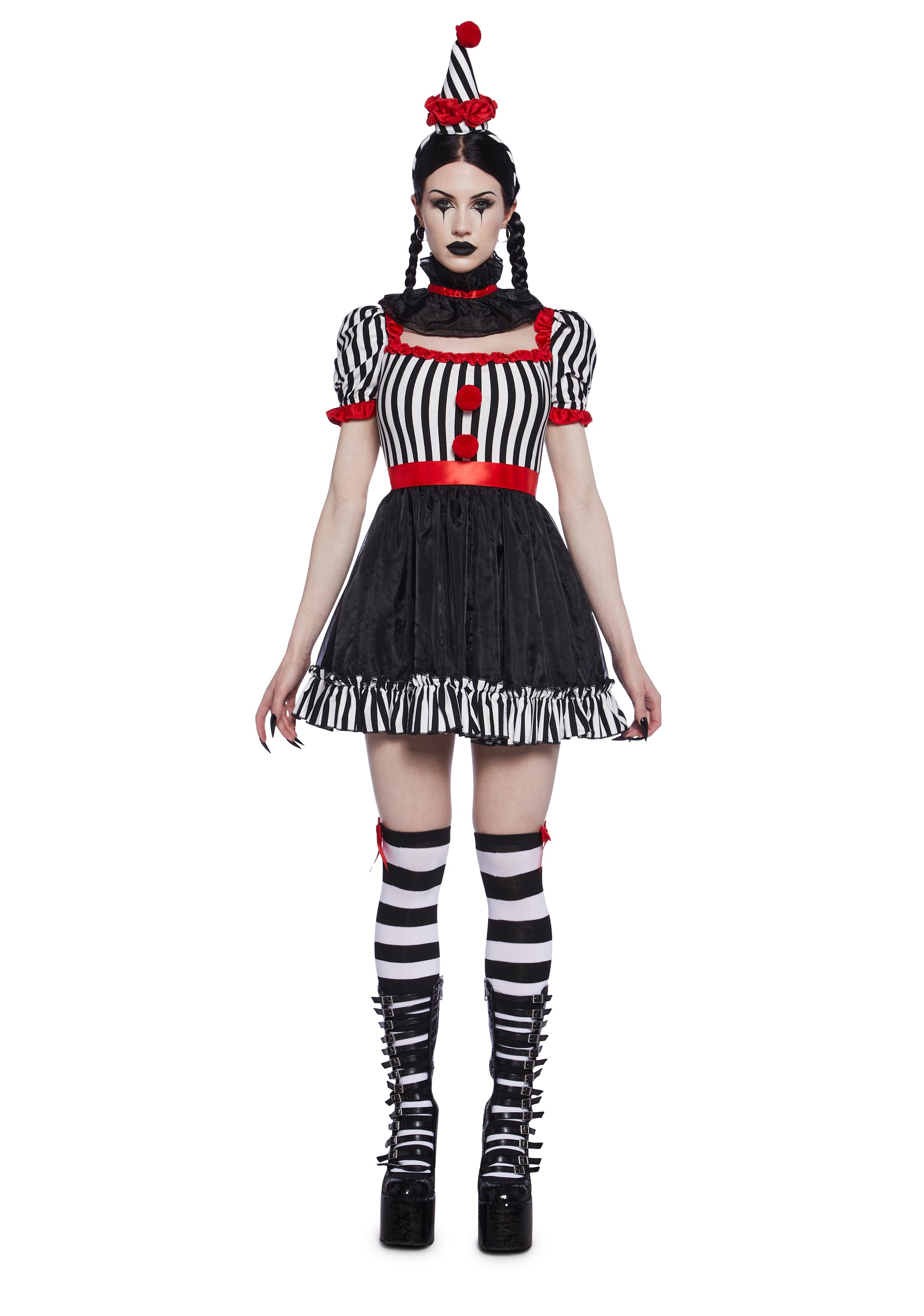 Carnival Clown Costume Set - BLK/WHT / SMALL | Adult | BLK/WHT Carnival Clown Costume Set - BLK/WHT / SMALL | Adult | BLK/WHT