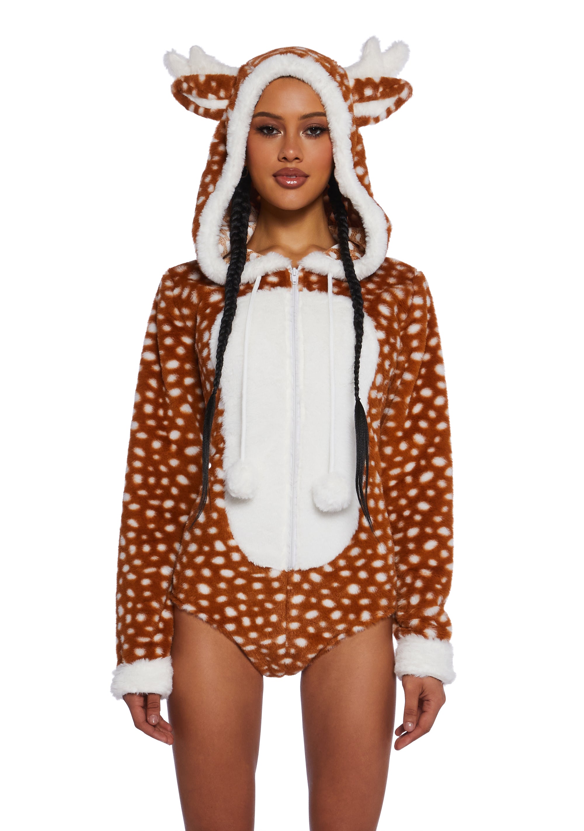 Doe Deer Female Deer Fawn Bambi Sexy Womans Halloween Romper Costume Set - Brown Dolls Kill Doe Deer Female Deer Fawn Bambi Sexy Womans Halloween Romper Costume Set - Brown Dolls Kill