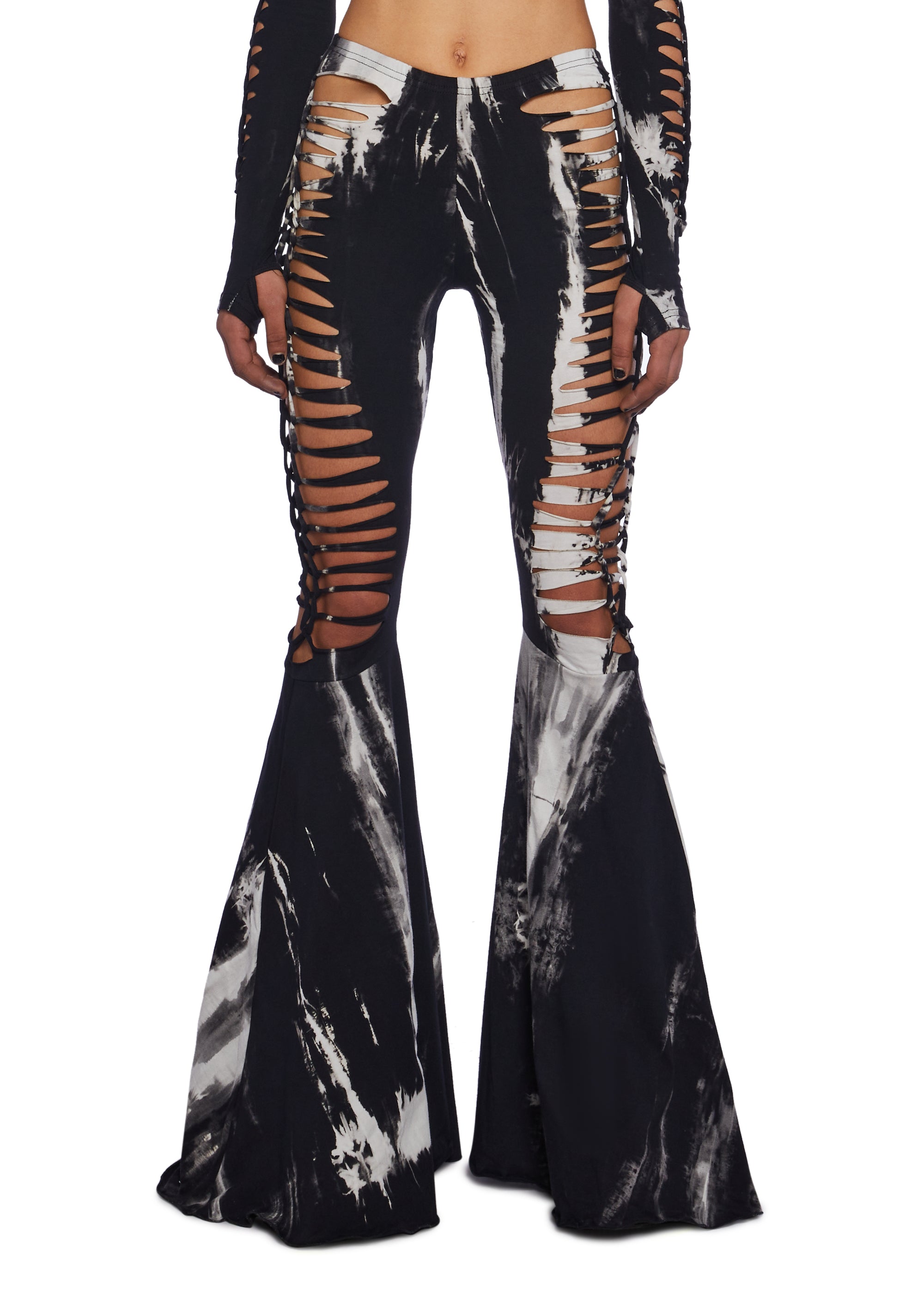 Clubb Exx Burning Man Festival Stretchy Knit Tie-Dye Cut-Out