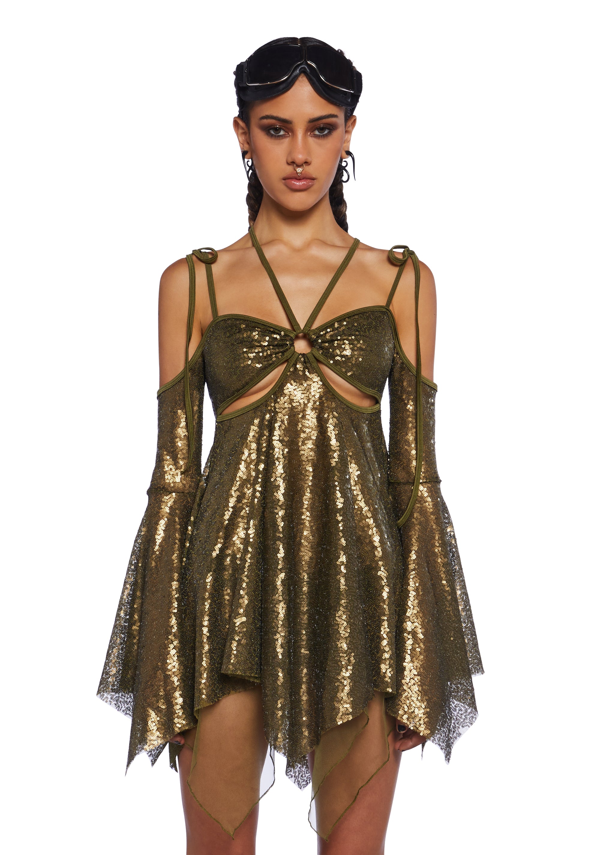 white christmas dresses Club Exx Burning Man Sequin Cut Out Mini Dress Festival Rave Burning Man