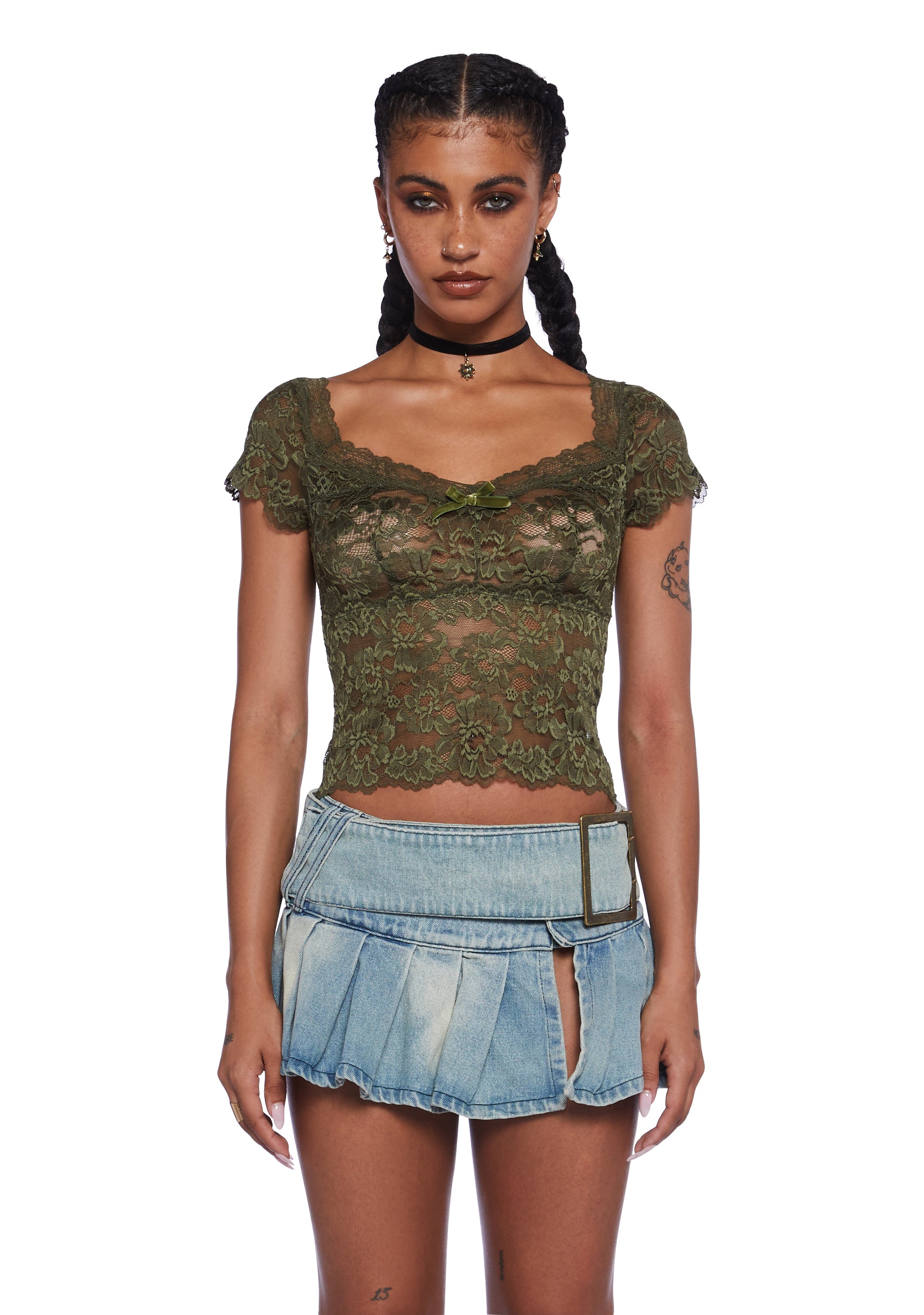 ★2023SS新作★EXPIRED GIRL★Kai Lace Top Y2K Women Lace Patchwork V-Neck Knitted Aesthetic Crop Tops