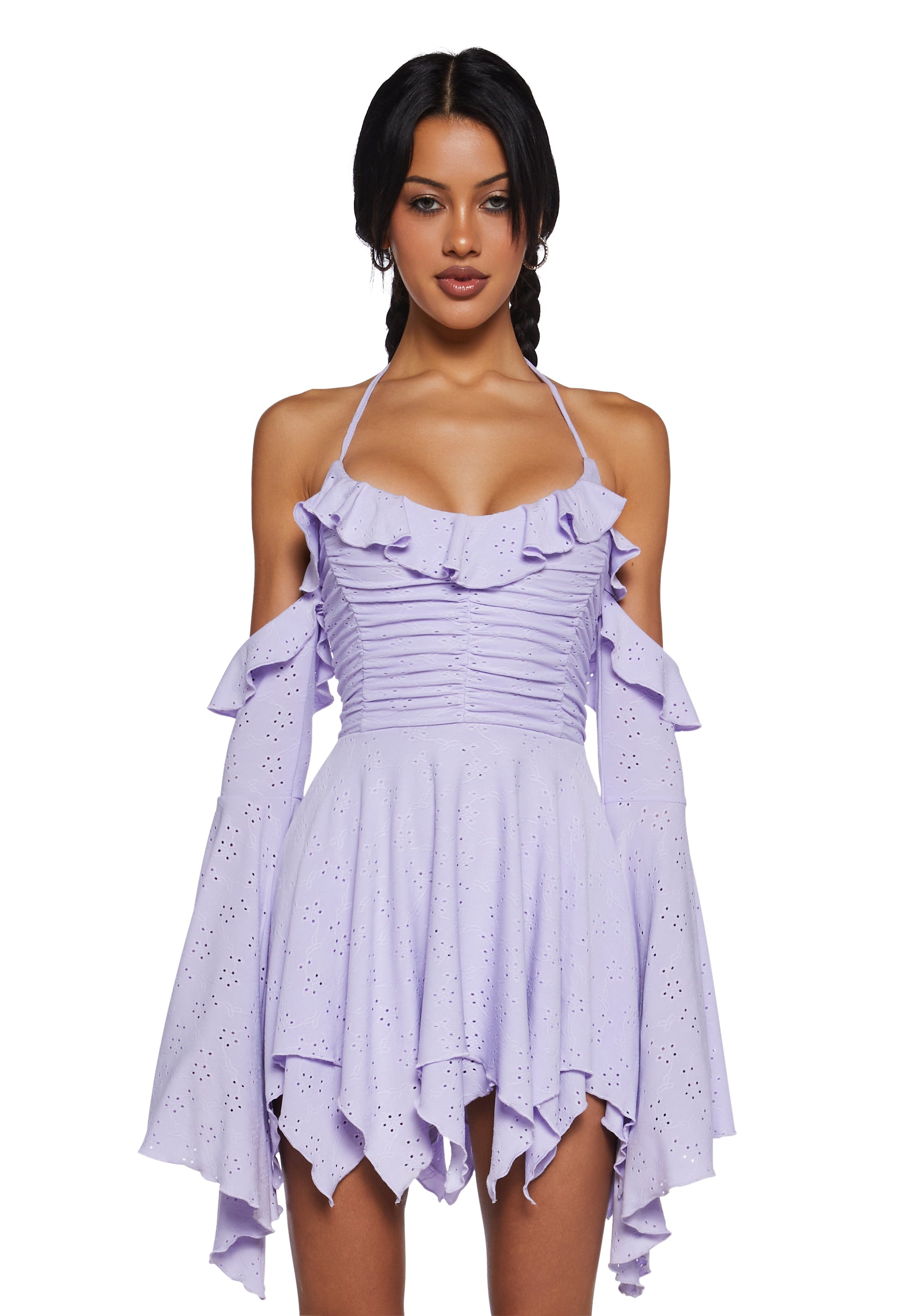 purple dress dolls kill Widow Brocade Mini Dress