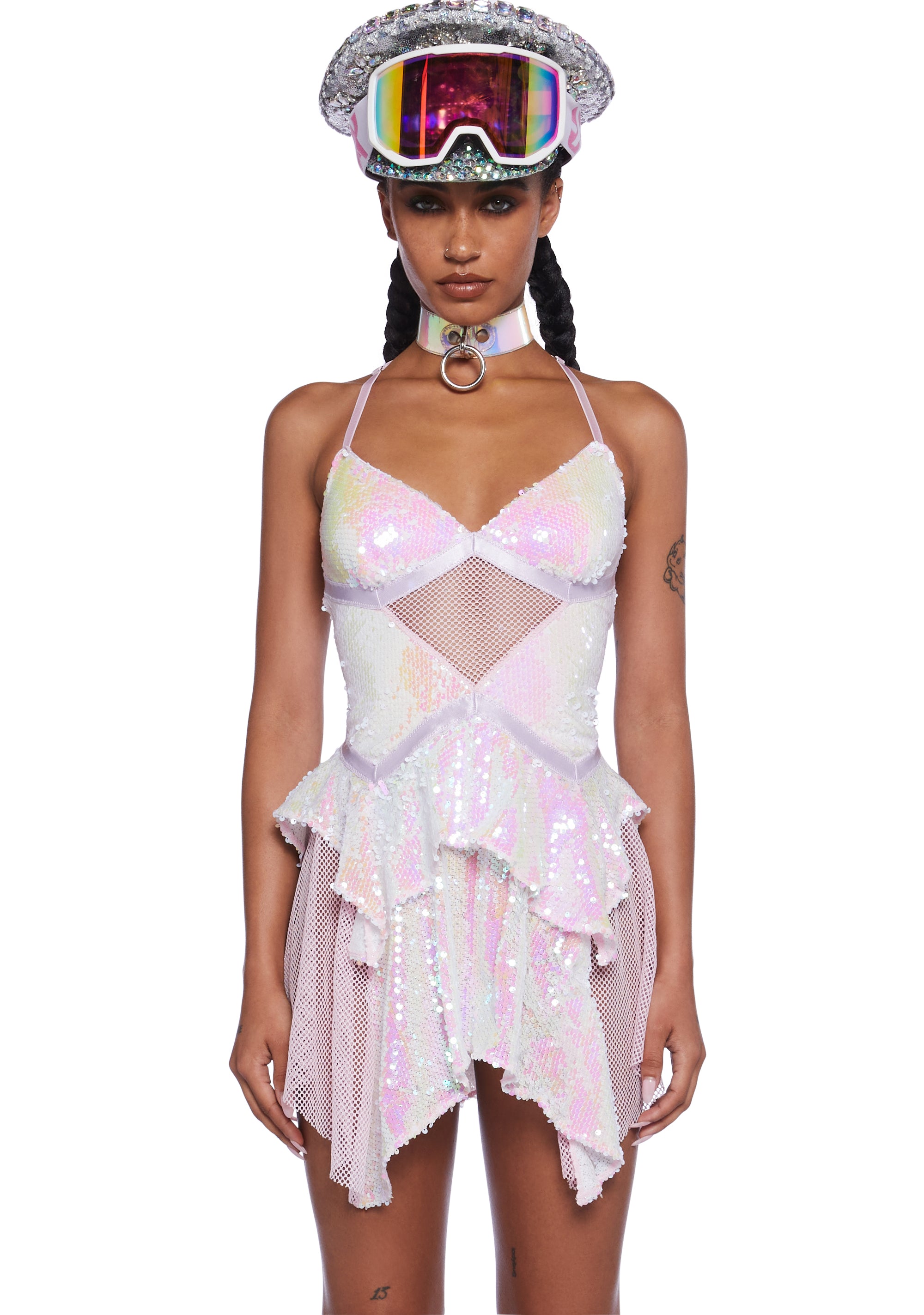 Club Exx Burning Man Festival Iridescent Sequin Mesh Fishnet Mini Dress Burning Man - Pink/Purple Dolls Kill Club Exx Burning Man Festival Iridescent Sequin Mesh Fishnet Mini Dress Burning Man - Pink/Purple Dolls Kill