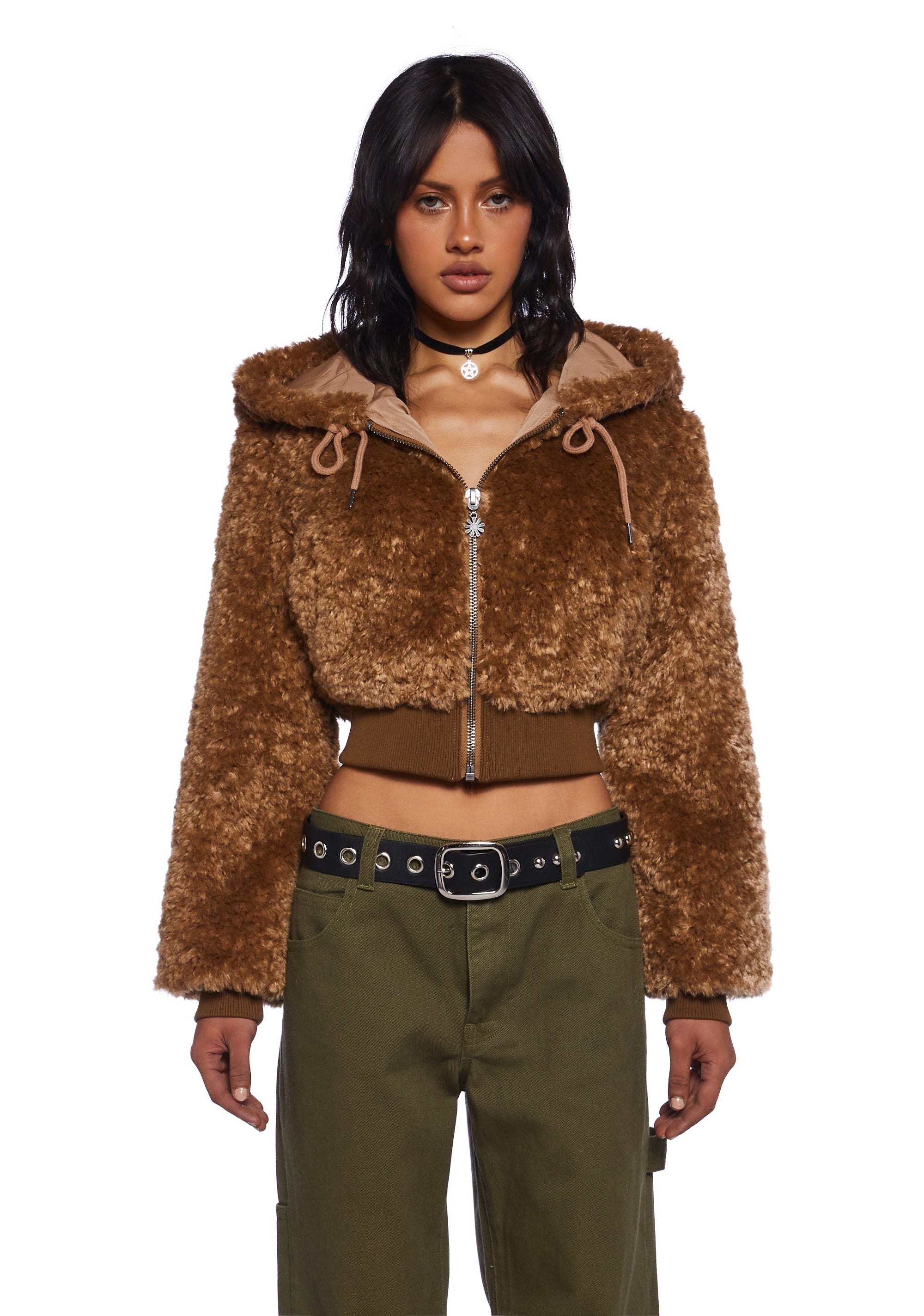Sherpa cropped hoodie on sale