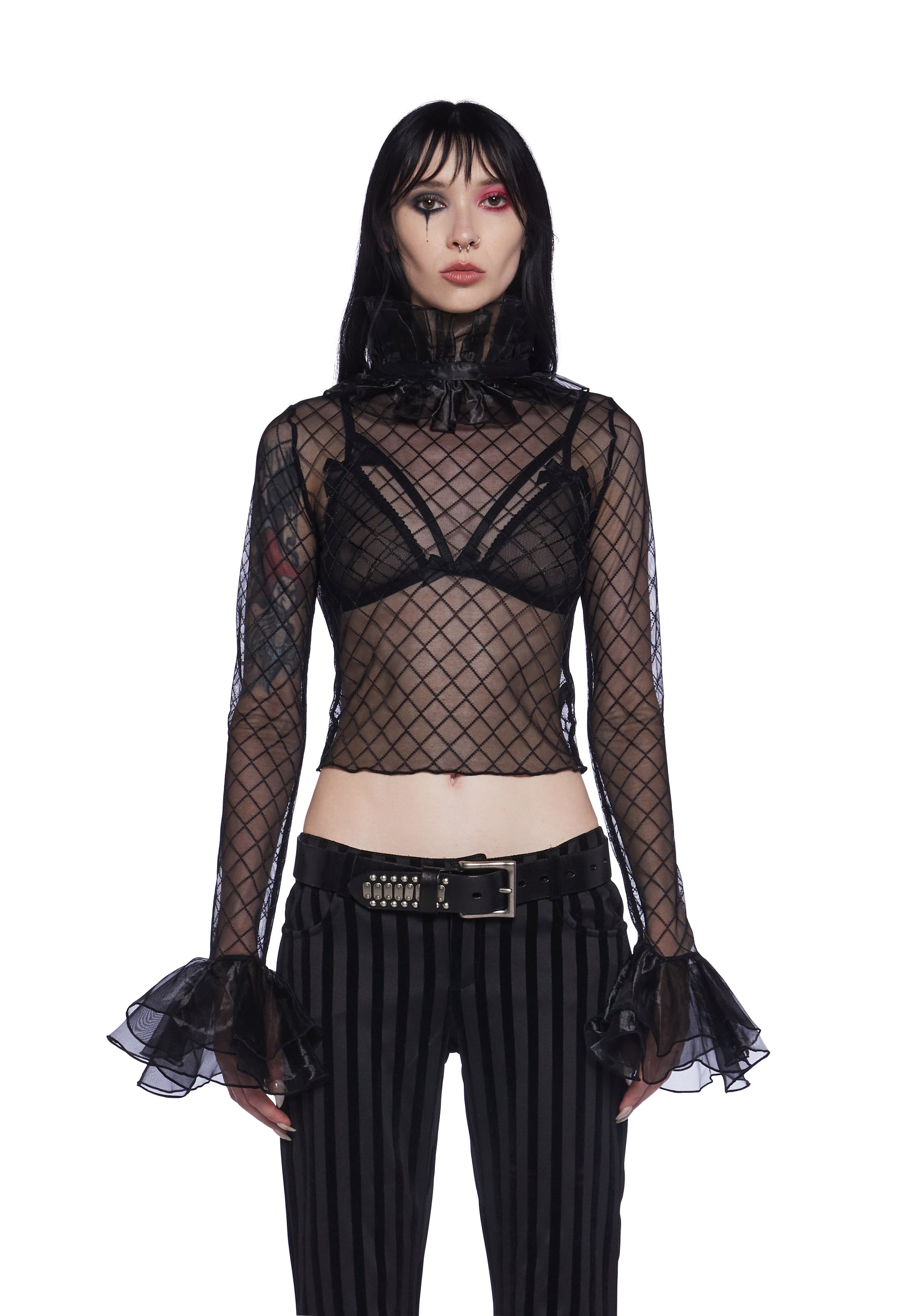 8387GD - Garment Dye Ruched Long Sleeve Micro Crop Top – Los