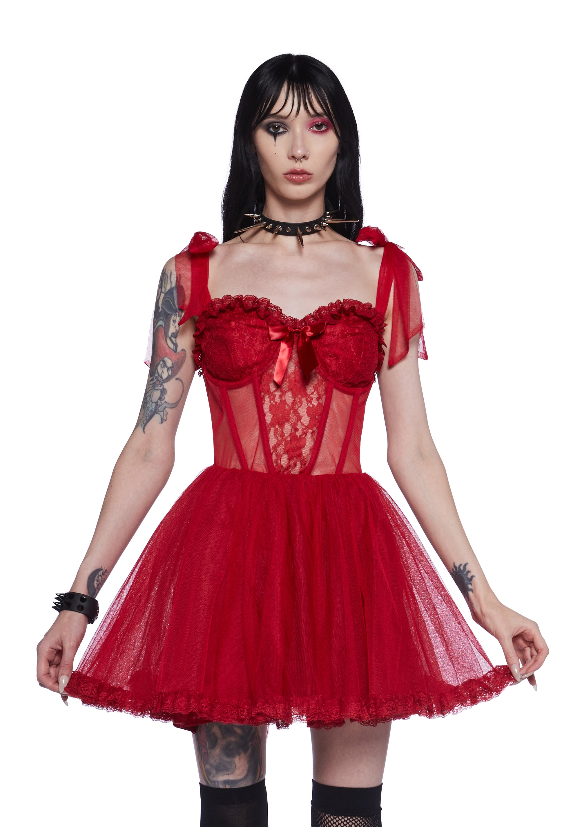 Widow Gothic Lace Bustier Mini Dress Widow Gothic Lace Bustier Mini Dress