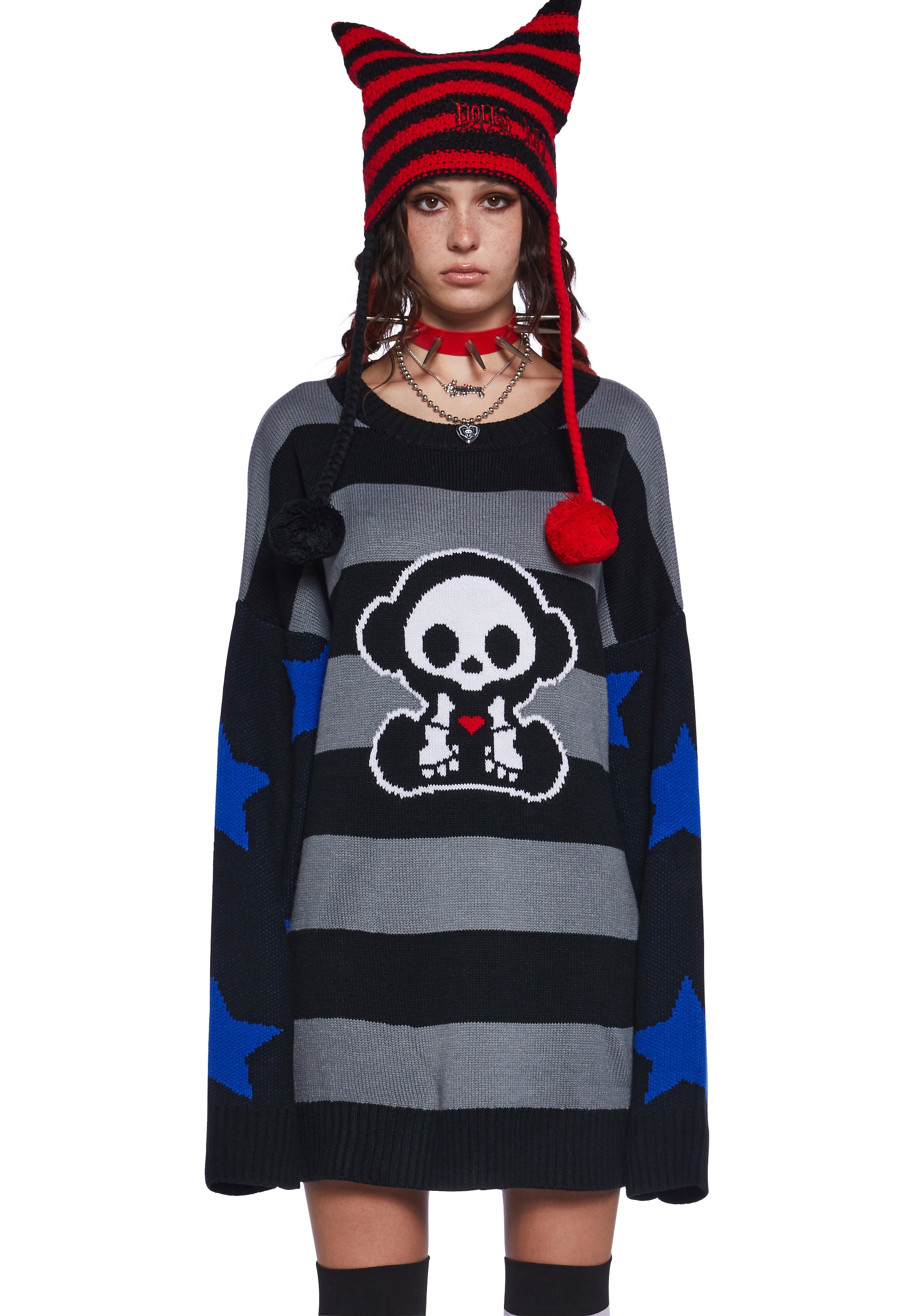 Marcy Striped Oversized Sweater M L