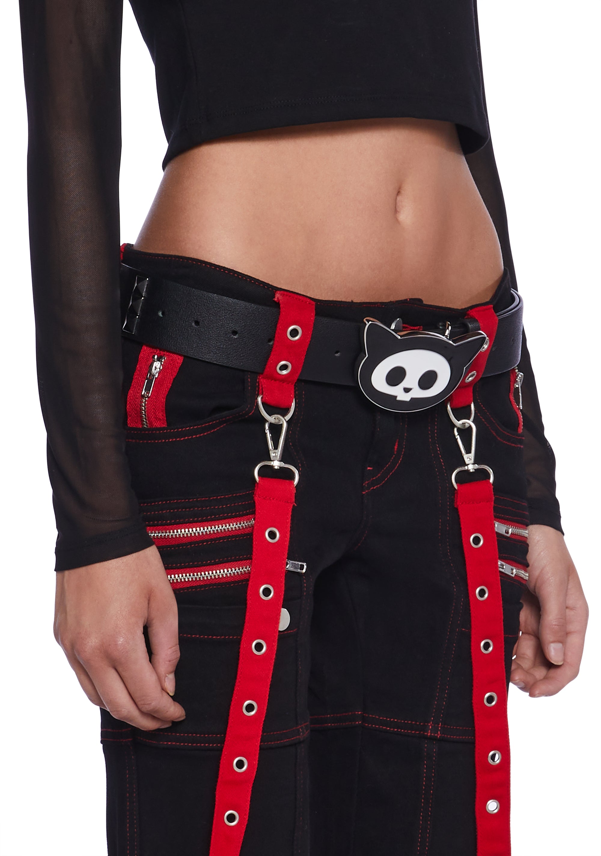 Unisex one size belt by dolls kill. Customer service tags still on! Studded Buckle Belt Current Mood - Black – Dolls Kill main image 4