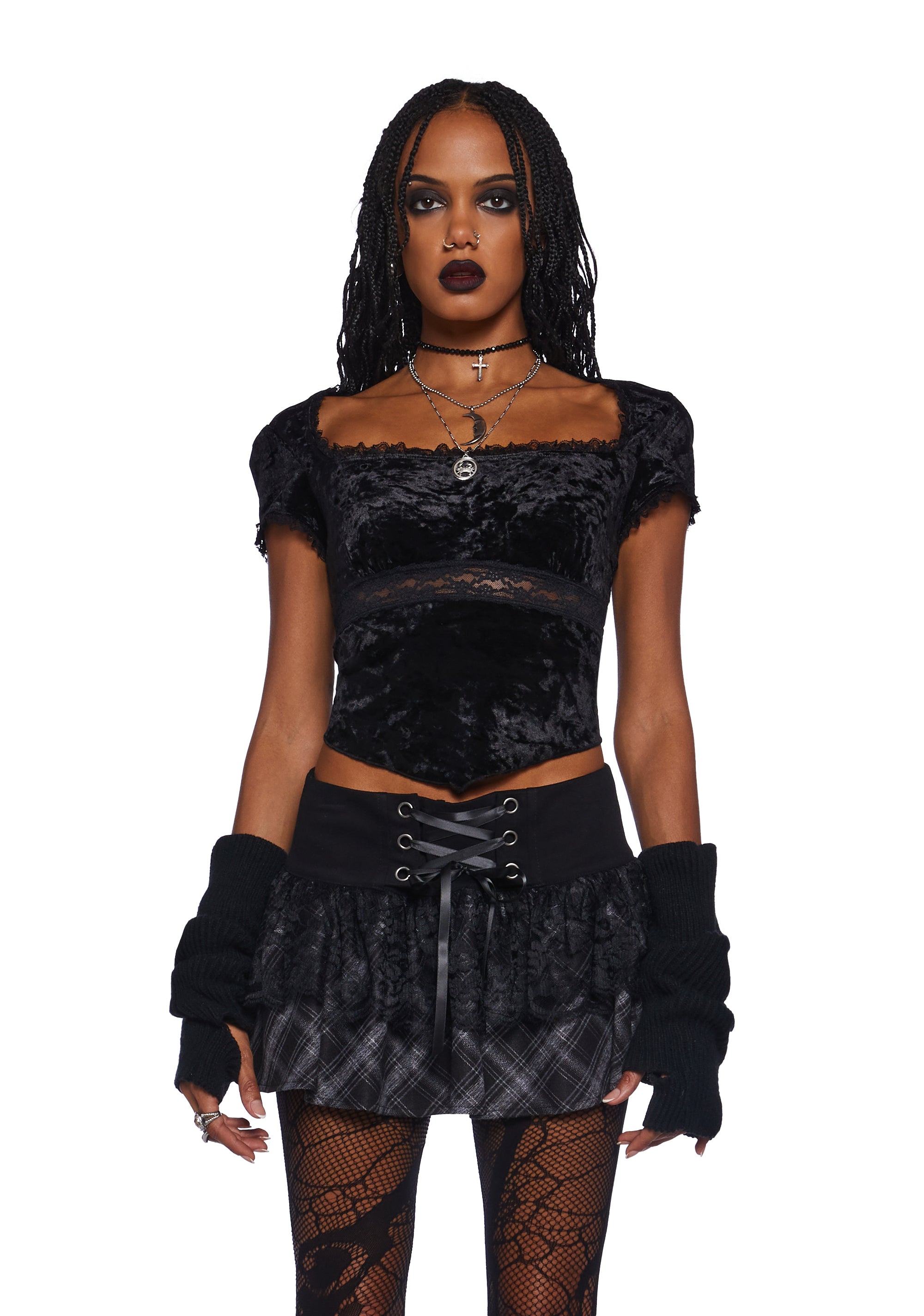 Widow Hallway Shadows Short Sleeve Top Black XX Large