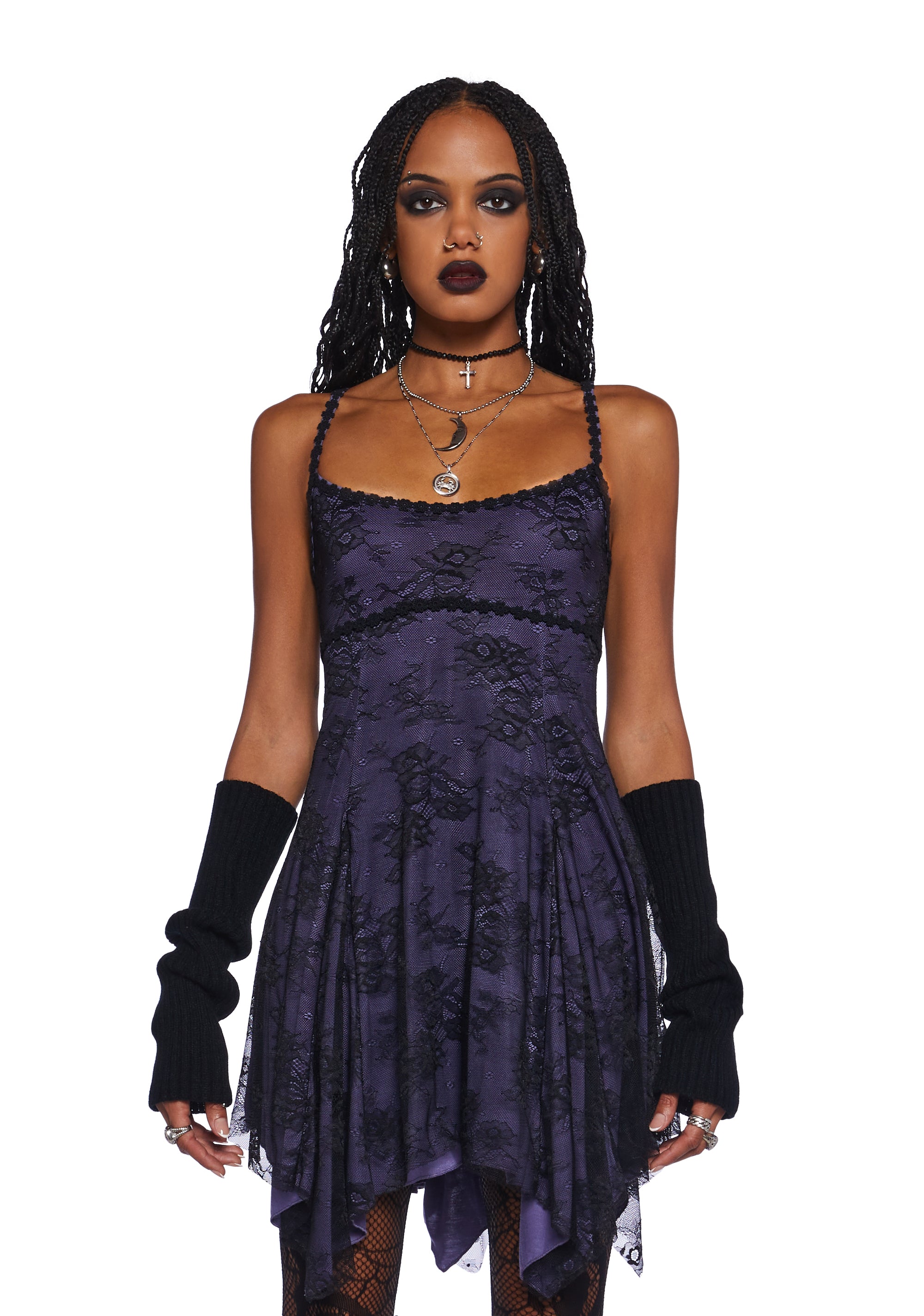 Floral lace handkerchief dress cheap